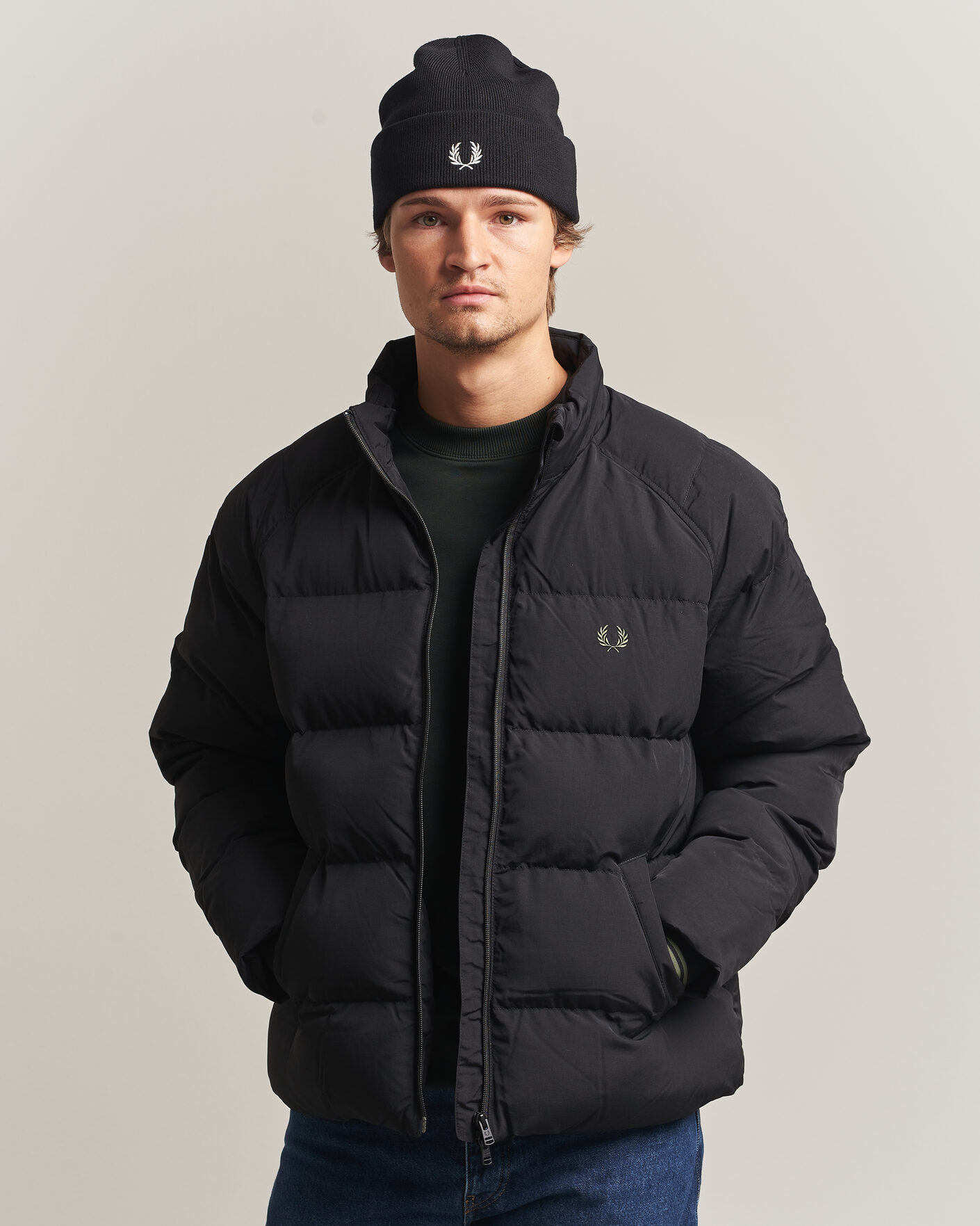 Uomini | Berretti | Fred Perry | Merino Wool Beanie Black