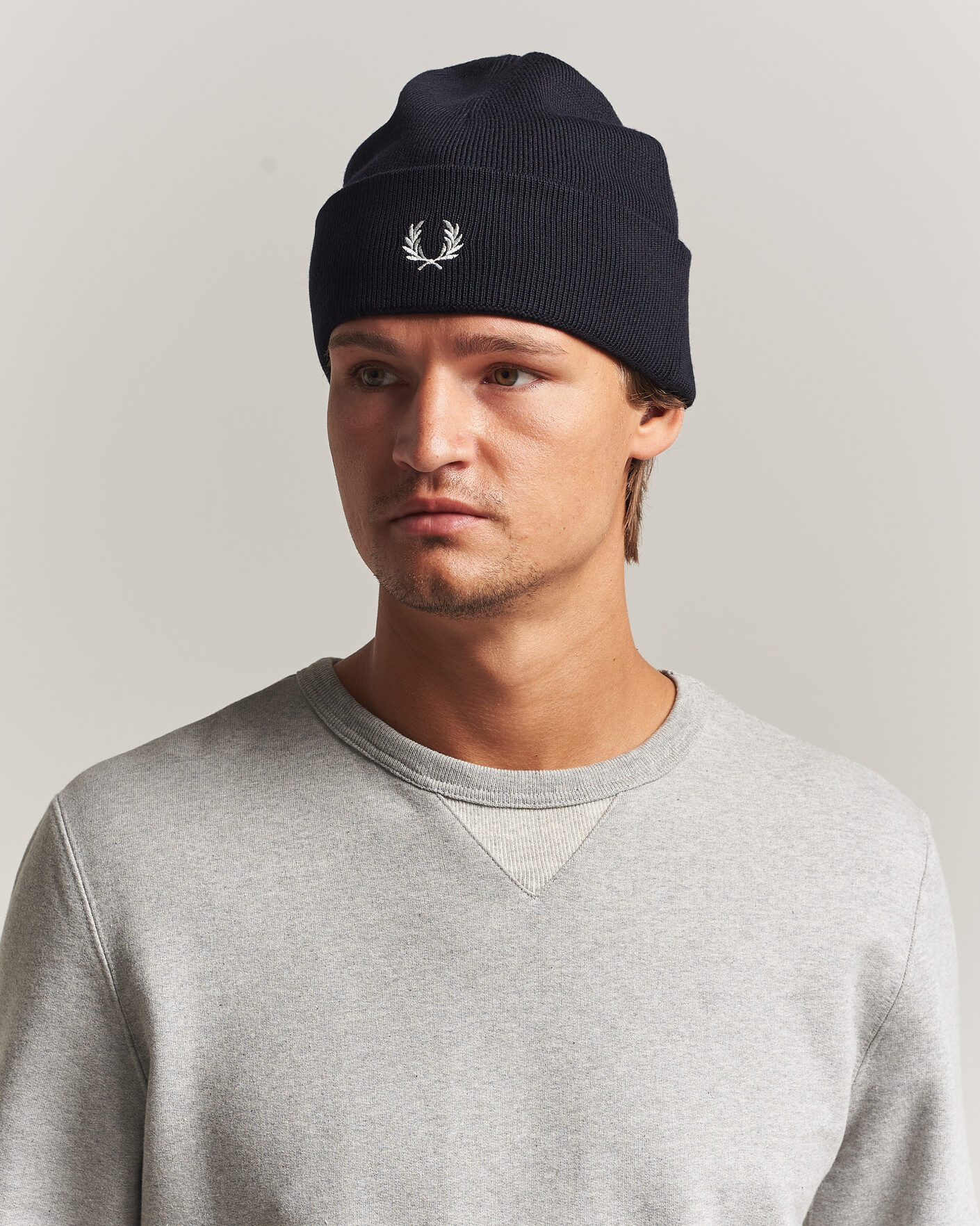 Uomini | Berretti | Fred Perry | Merino Wool Beanie Navy