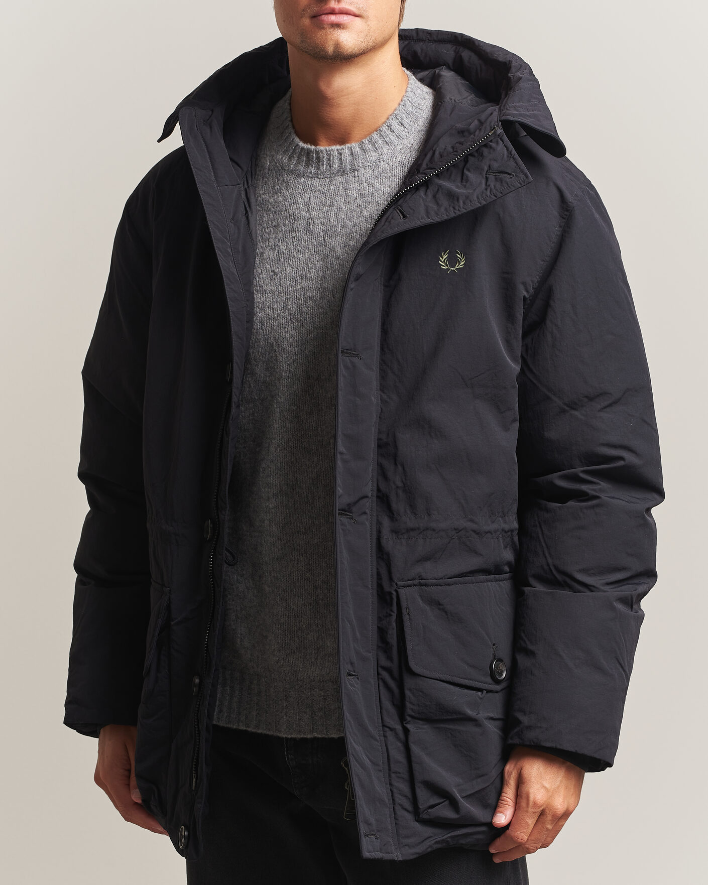 Uomini | Giacche | Fred Perry | Padded Patch Pocket Parka Black