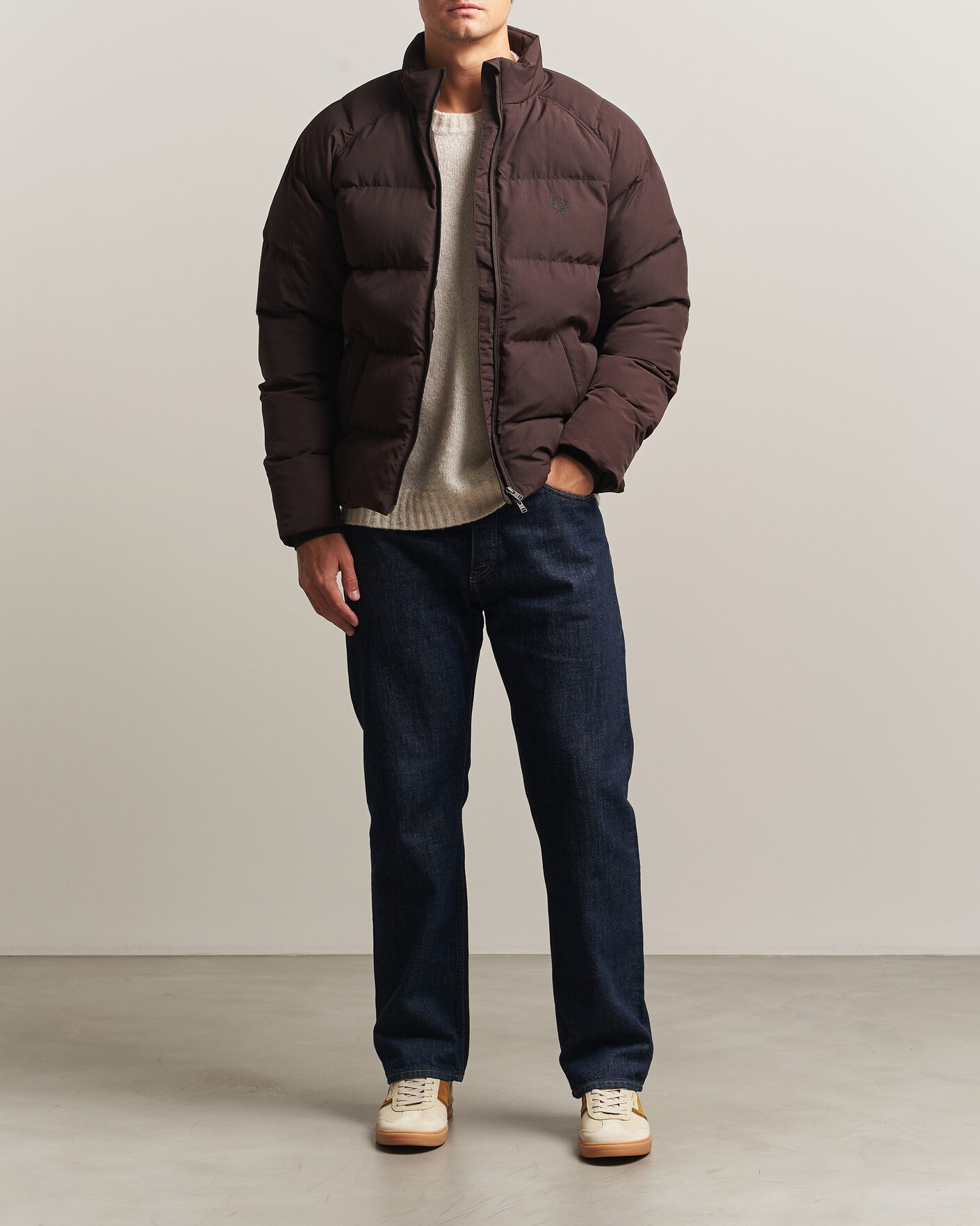 Uomini | Giacche | Fred Perry | Raglan Sleeve Padded Jacket Rich Brown
