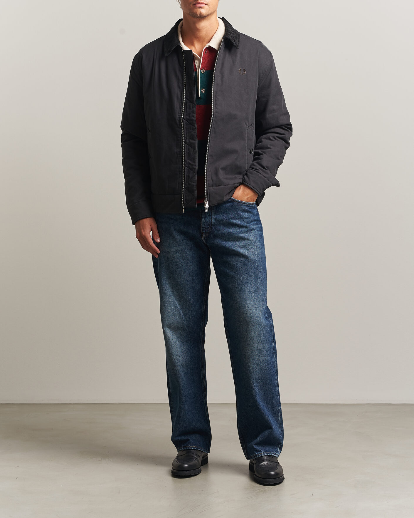 Uomini | Giacche | Fred Perry | Cotton Caban Jacket Black