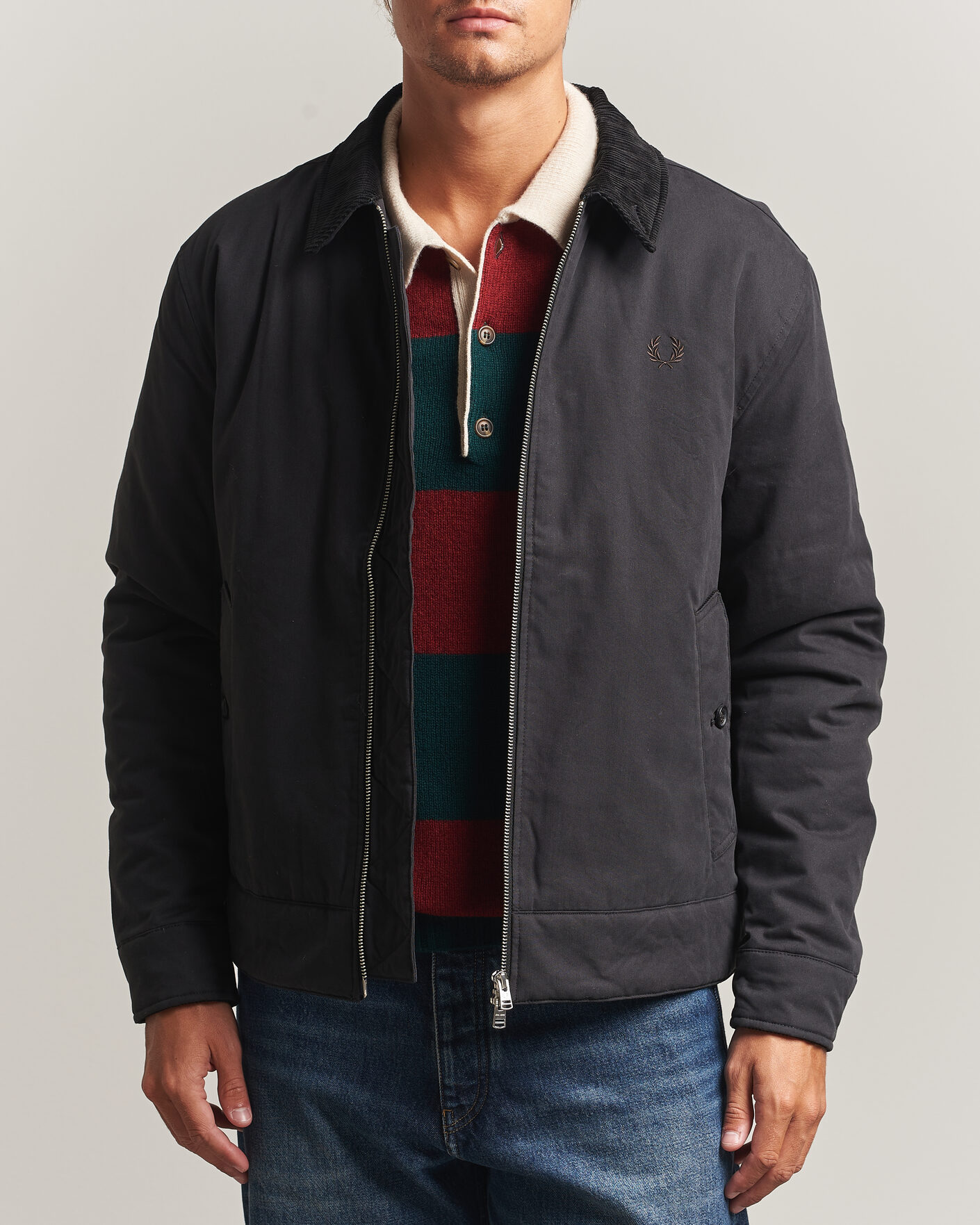 Uomini | Giacche | Fred Perry | Cotton Caban Jacket Black