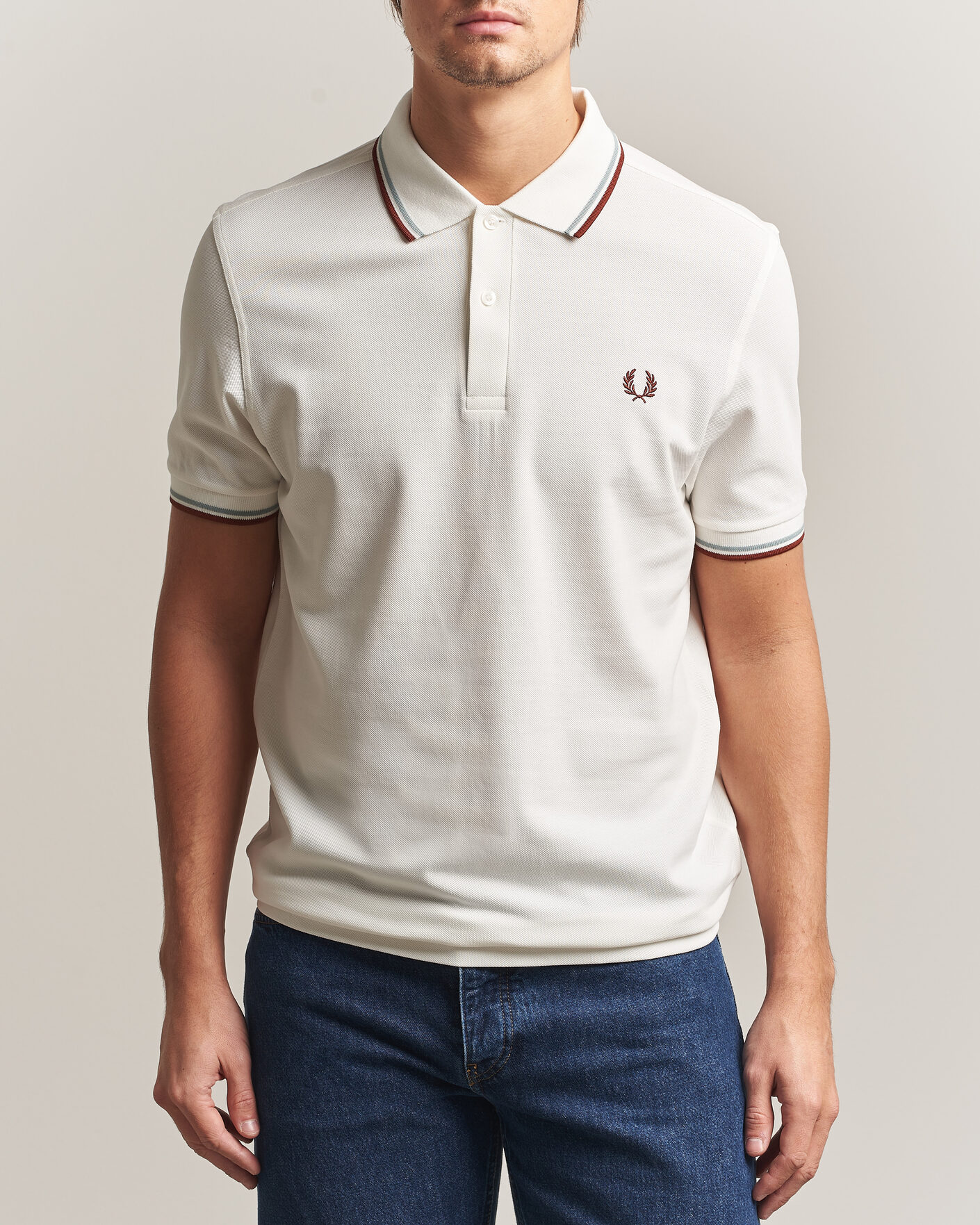 Uomini | Polo | Fred Perry | Twin Tipped Polo Shirt Ecru