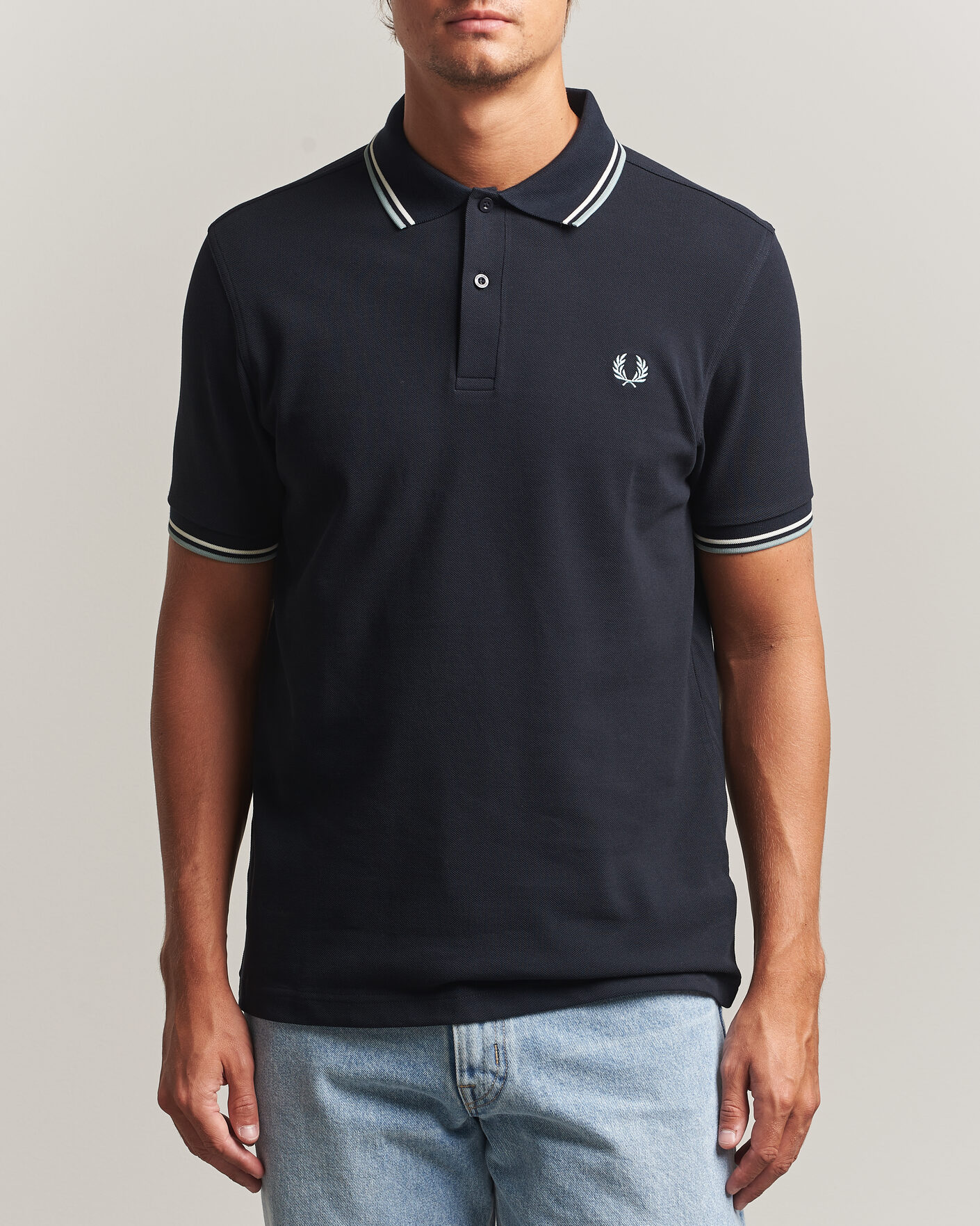 Uomini | Polo | Fred Perry | Twin Tipped Polo Shirt Navy