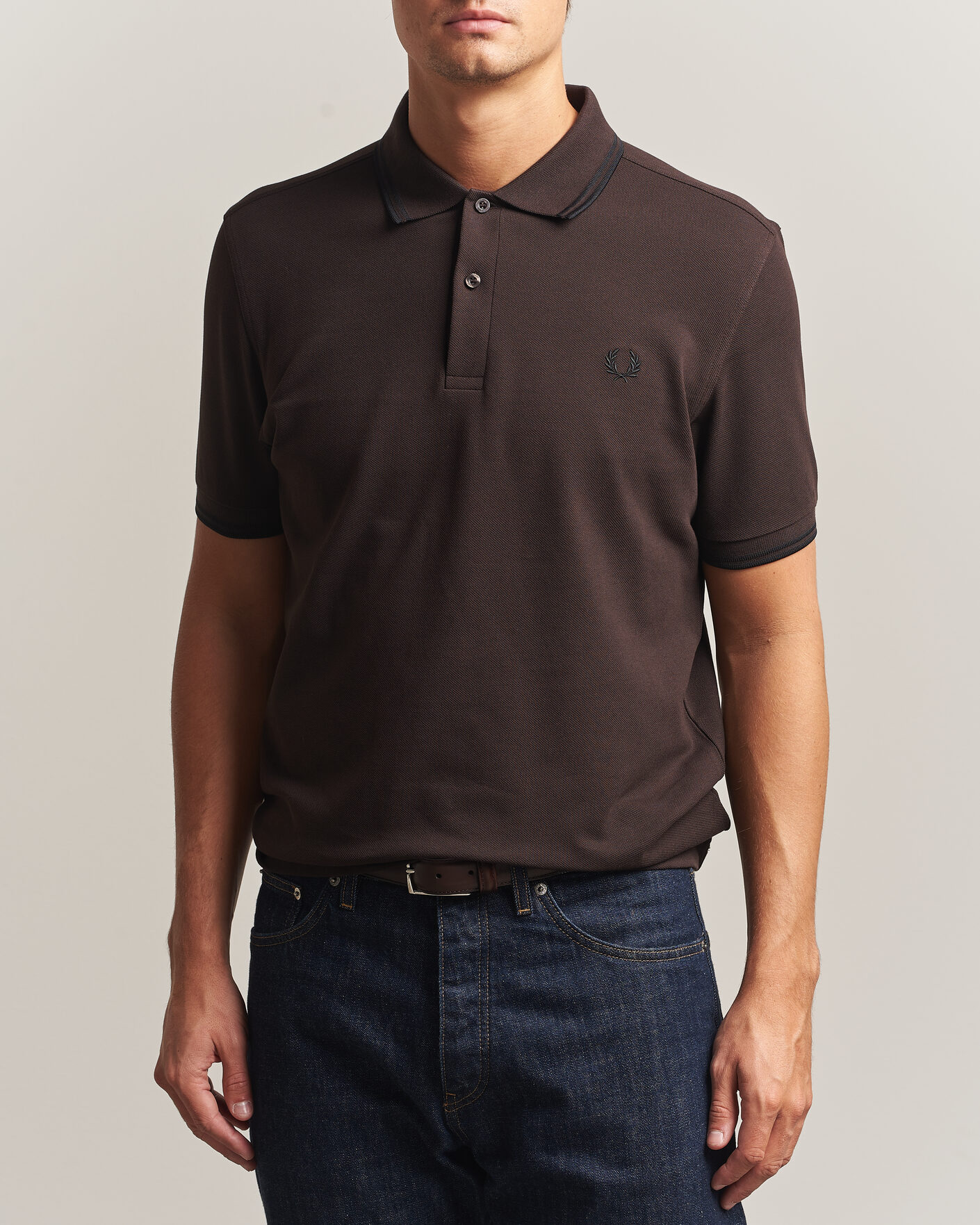Uomini | Polo | Fred Perry | Twin Tipped Polo Shirt Rich Brown