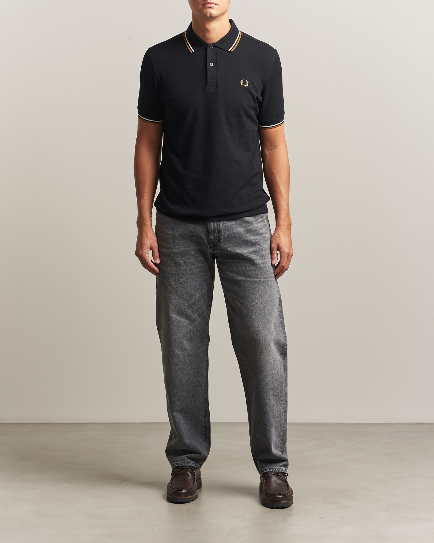 Uomini | Polo | Fred Perry | Twin Tipped Polo Shirt Black