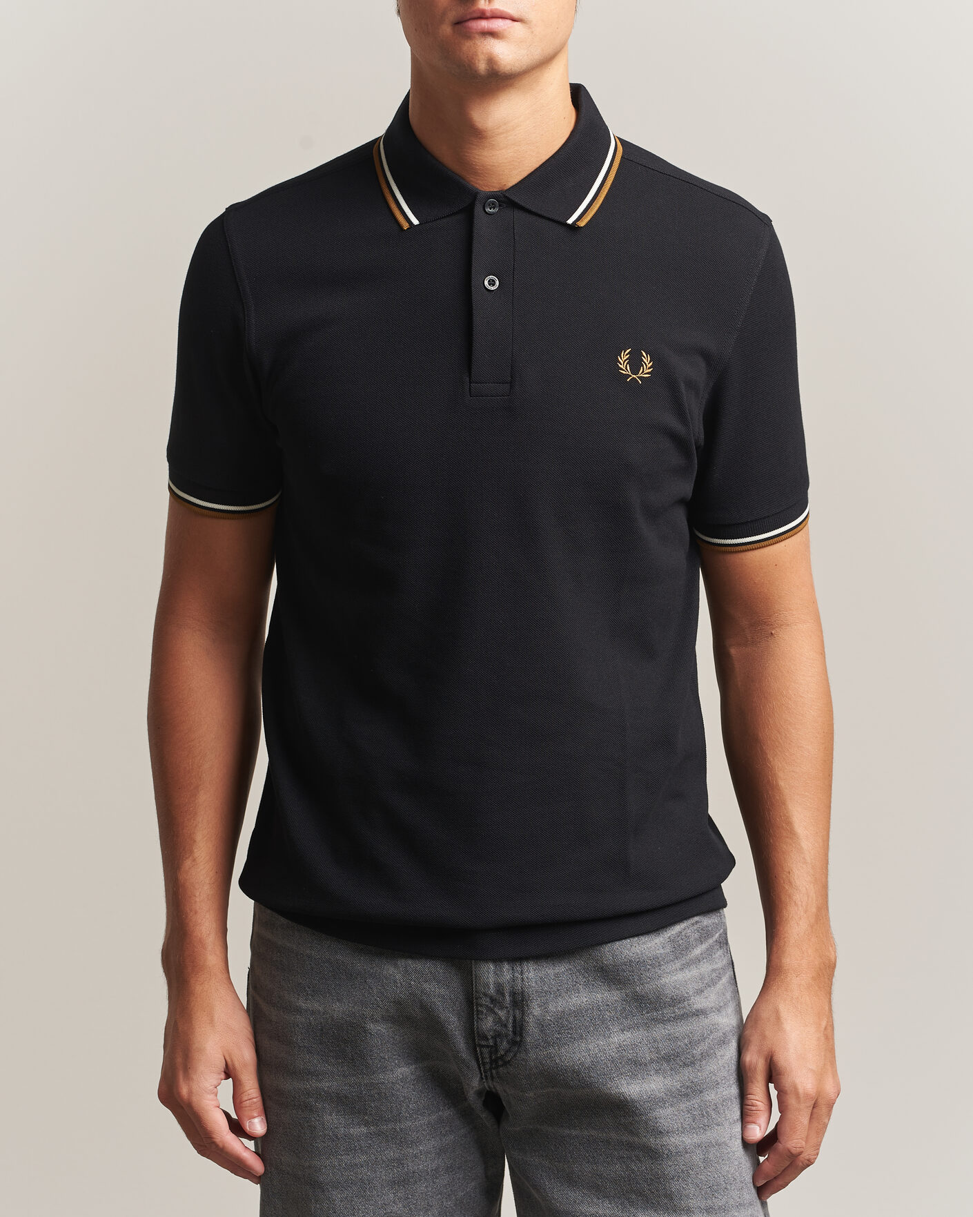 Uomini | Polo | Fred Perry | Twin Tipped Polo Shirt Black