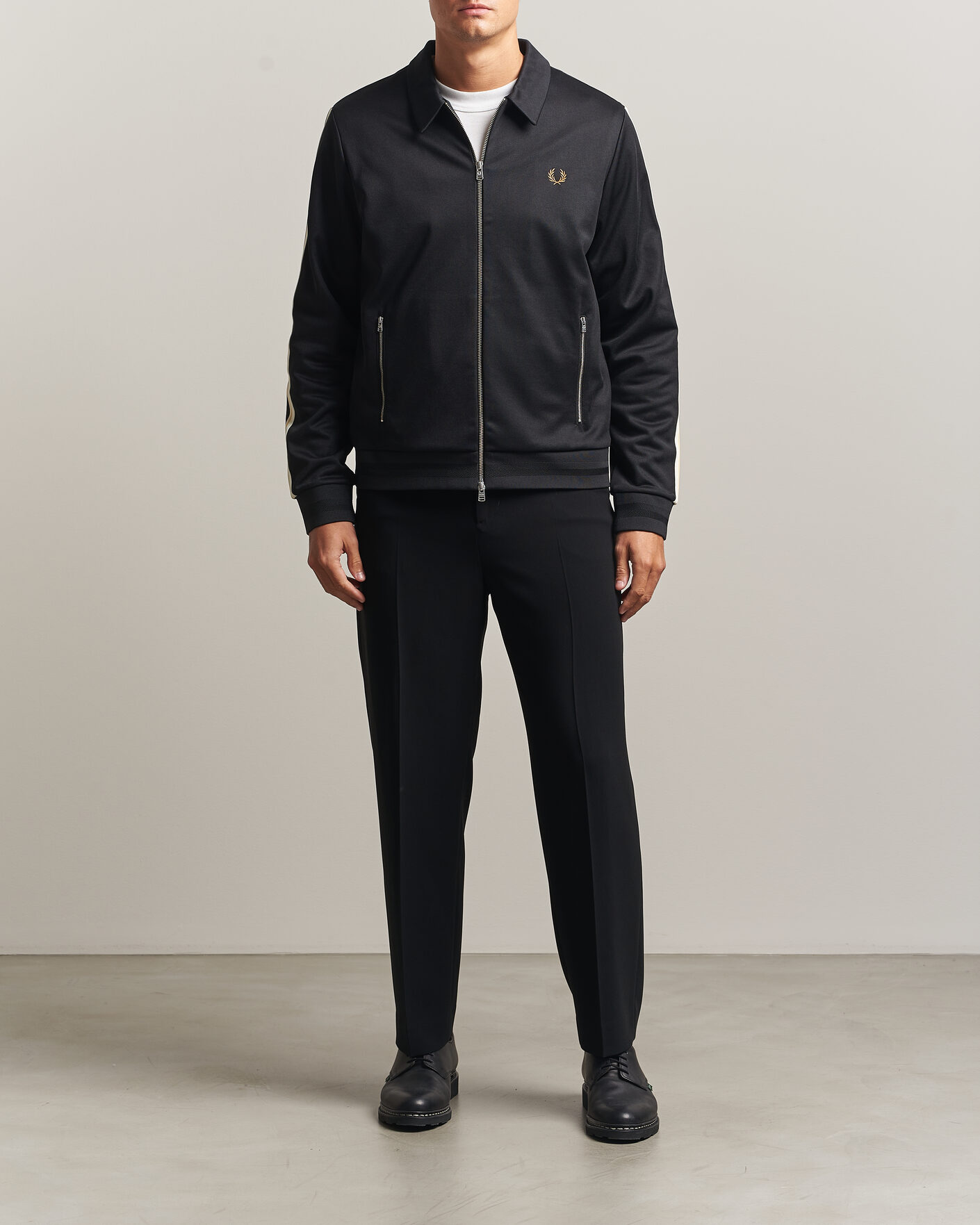 Uomini | Maglieria | Fred Perry | Tipped Taped Track Jacket Black