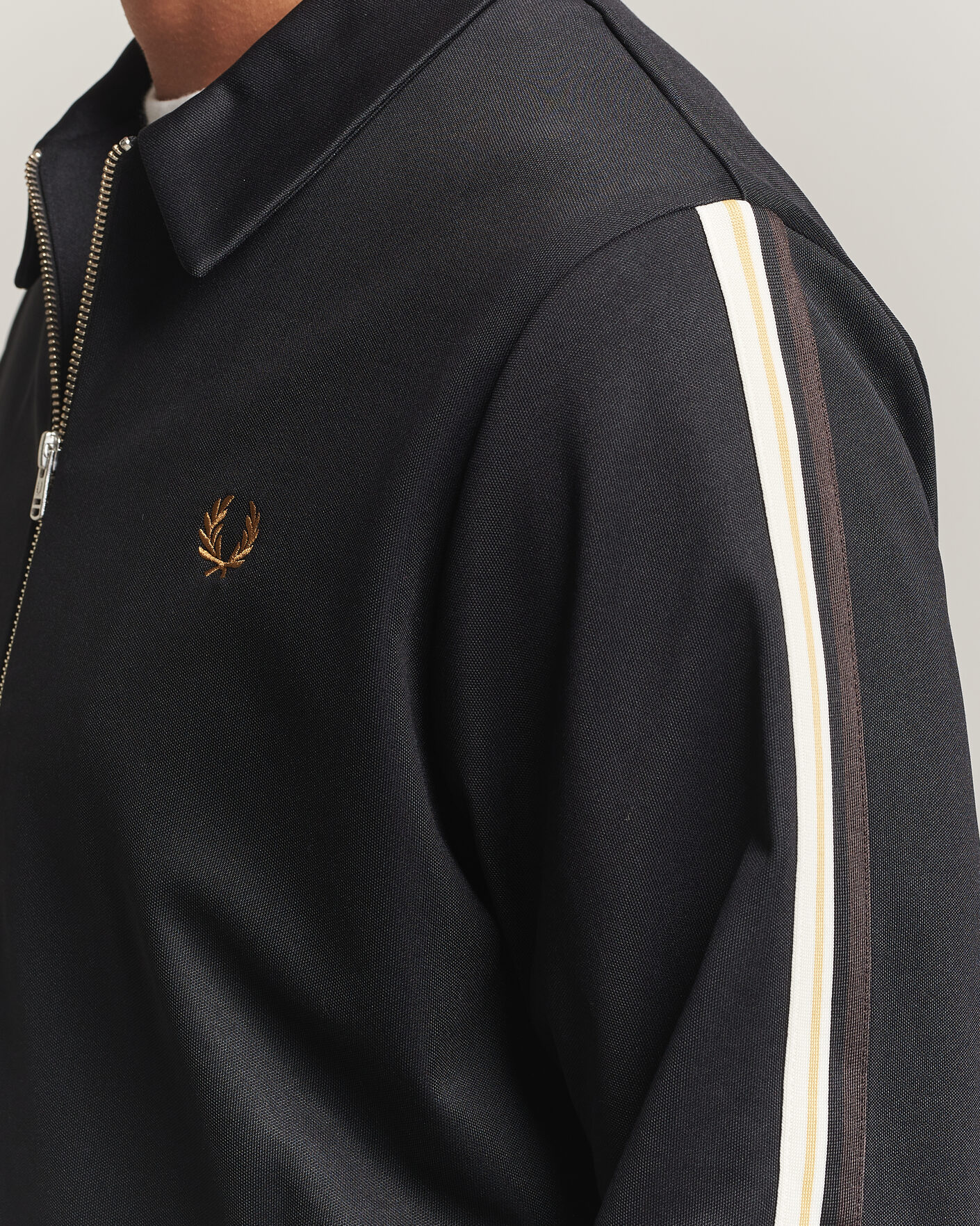 Uomini | Maglieria | Fred Perry | Tipped Taped Track Jacket Black