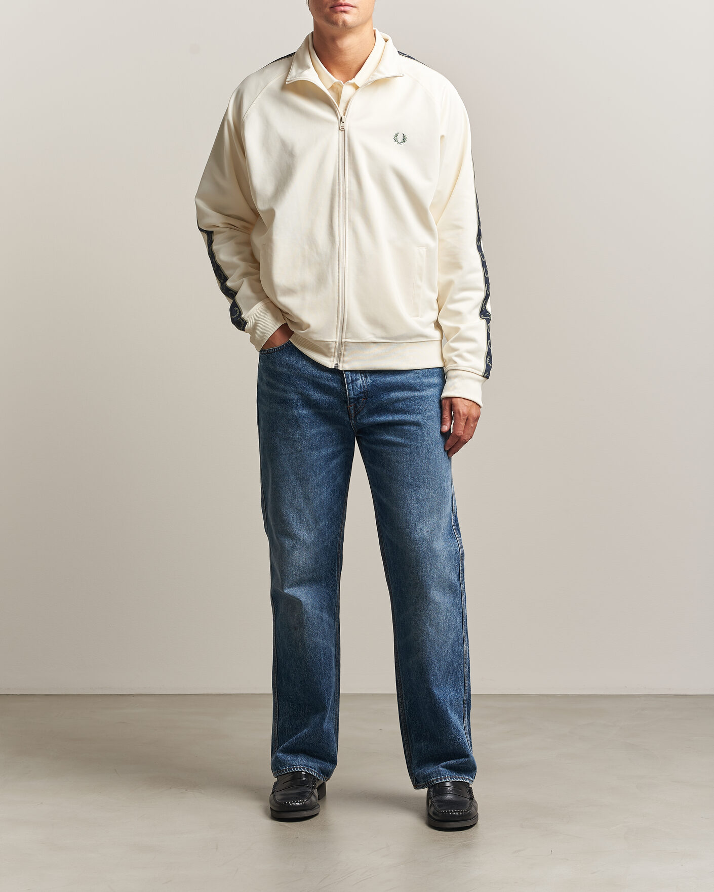 Uomini | Maglieria | Fred Perry | Taped Track Jacket Ecru