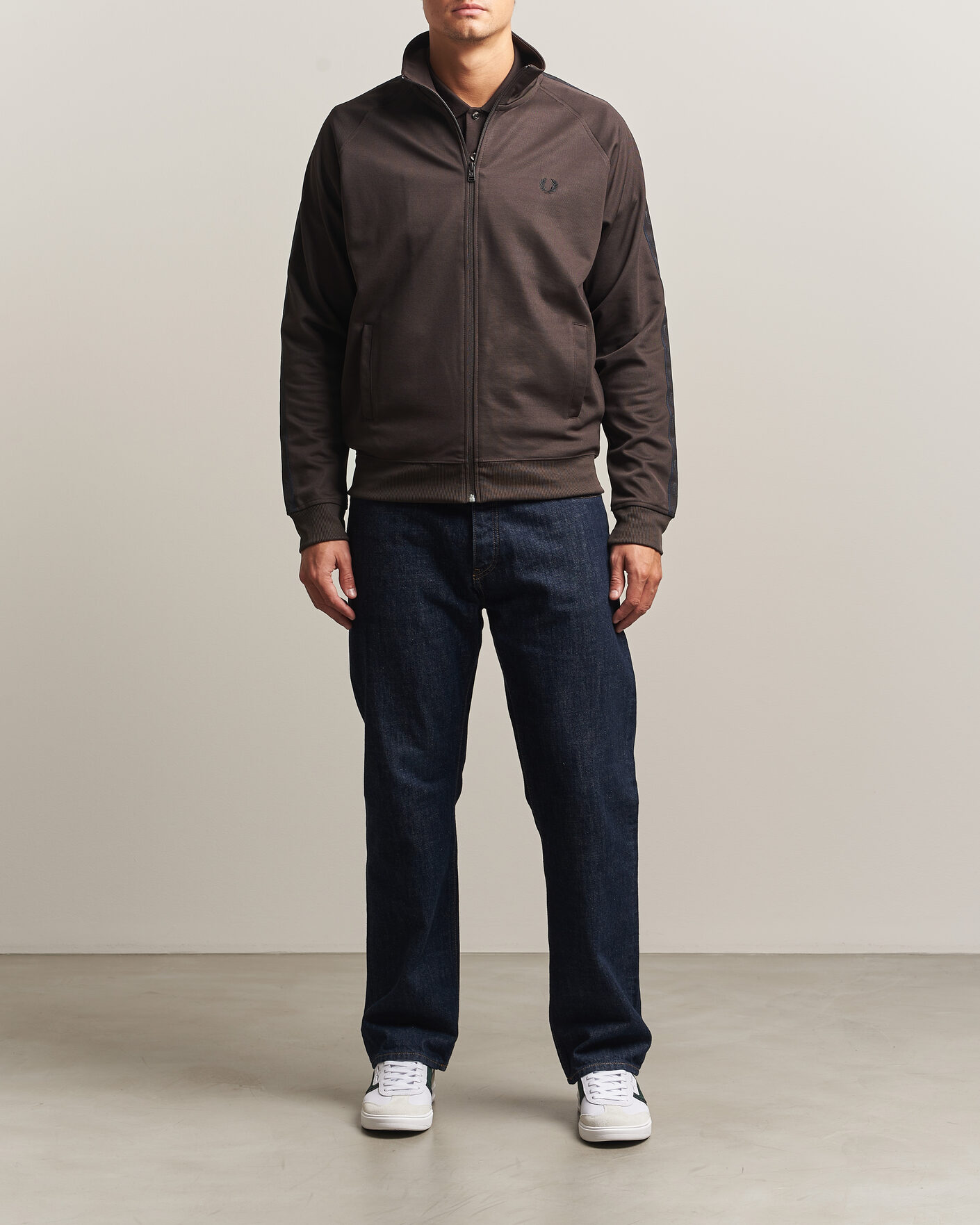 Uomini | Maglieria | Fred Perry | Taped Track Jacket Rich Brown