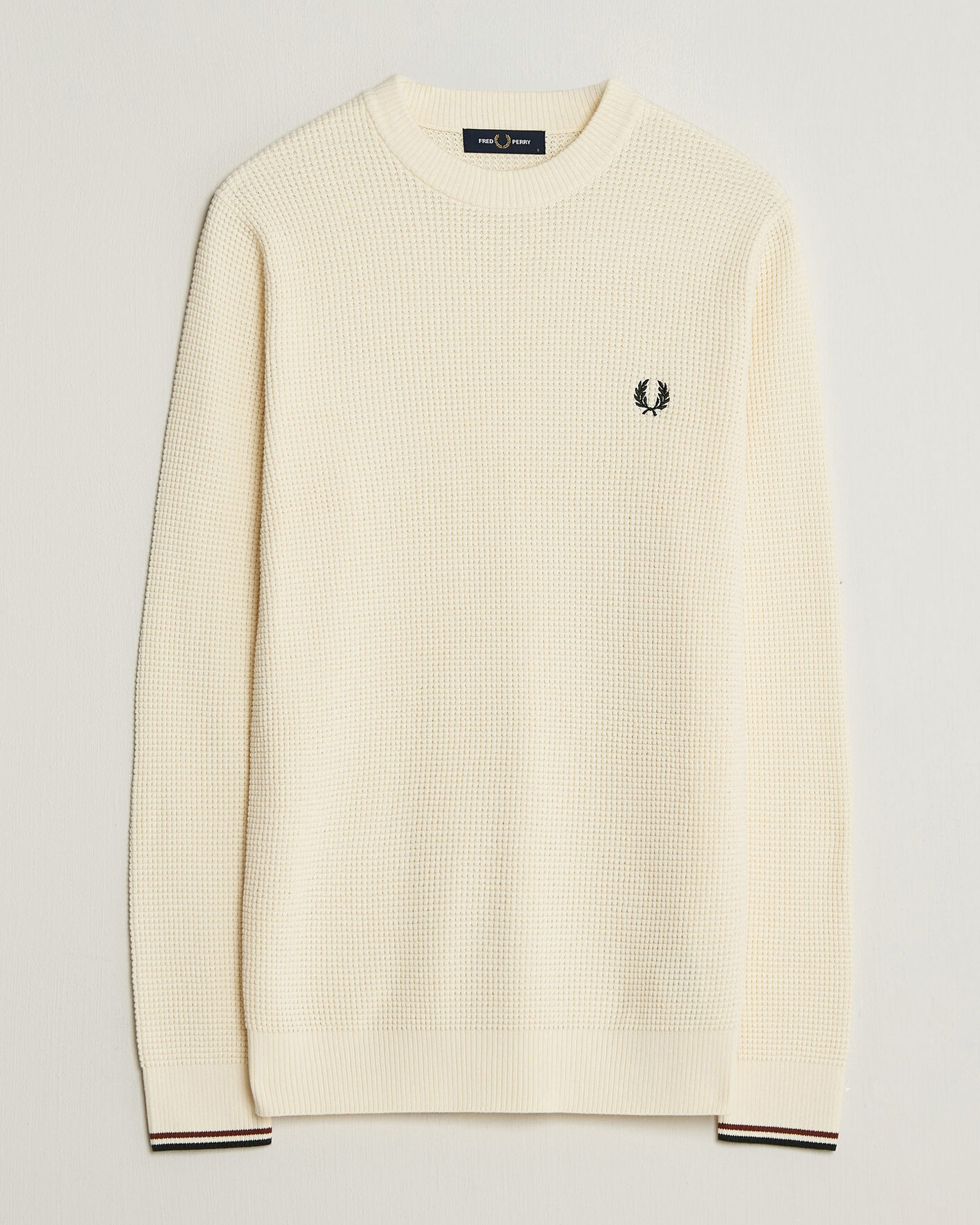Uomini | Maglieria | Fred Perry | Waffle Stitch Jumper Ecru