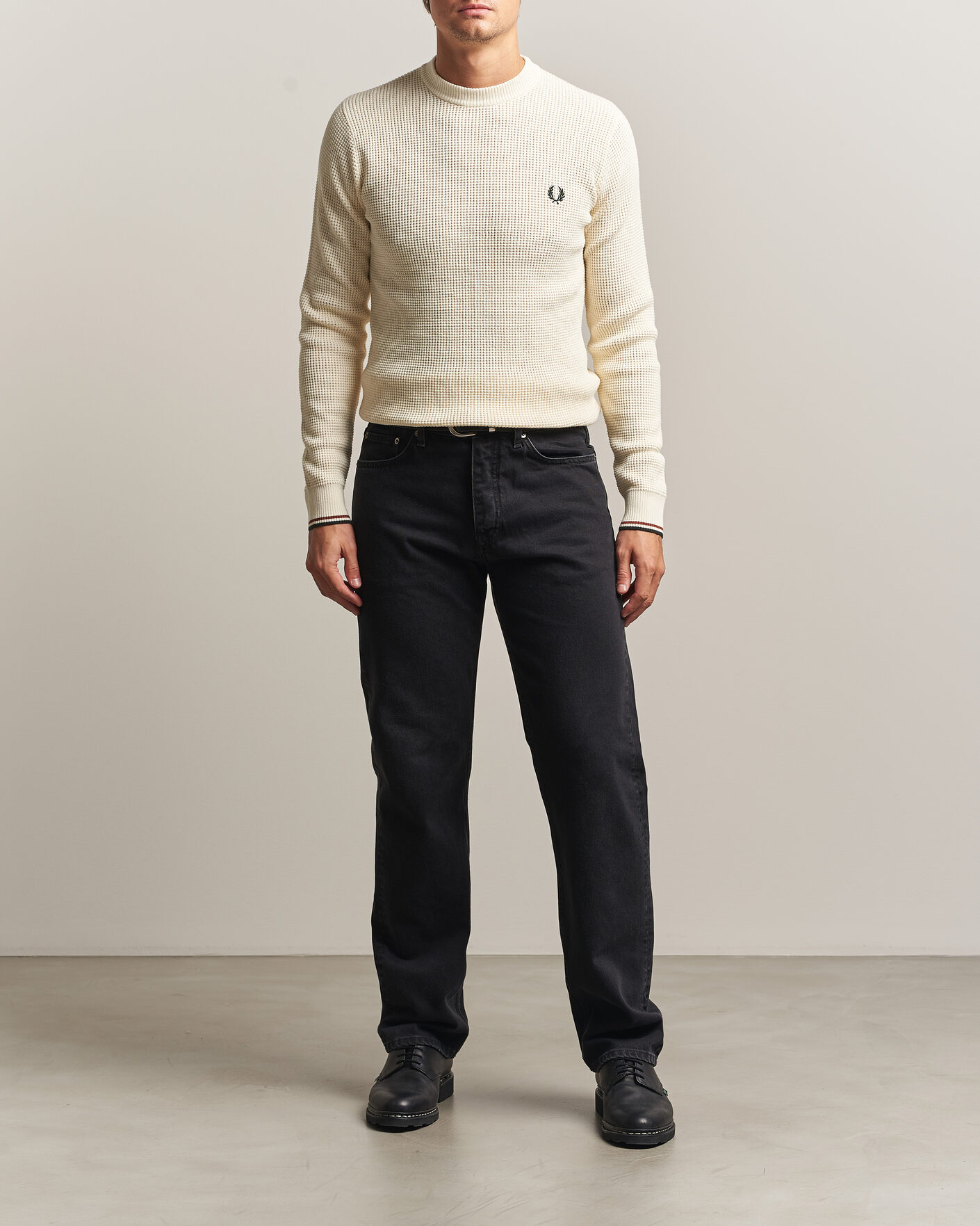 Uomini | Maglieria | Fred Perry | Waffle Stitch Jumper Ecru
