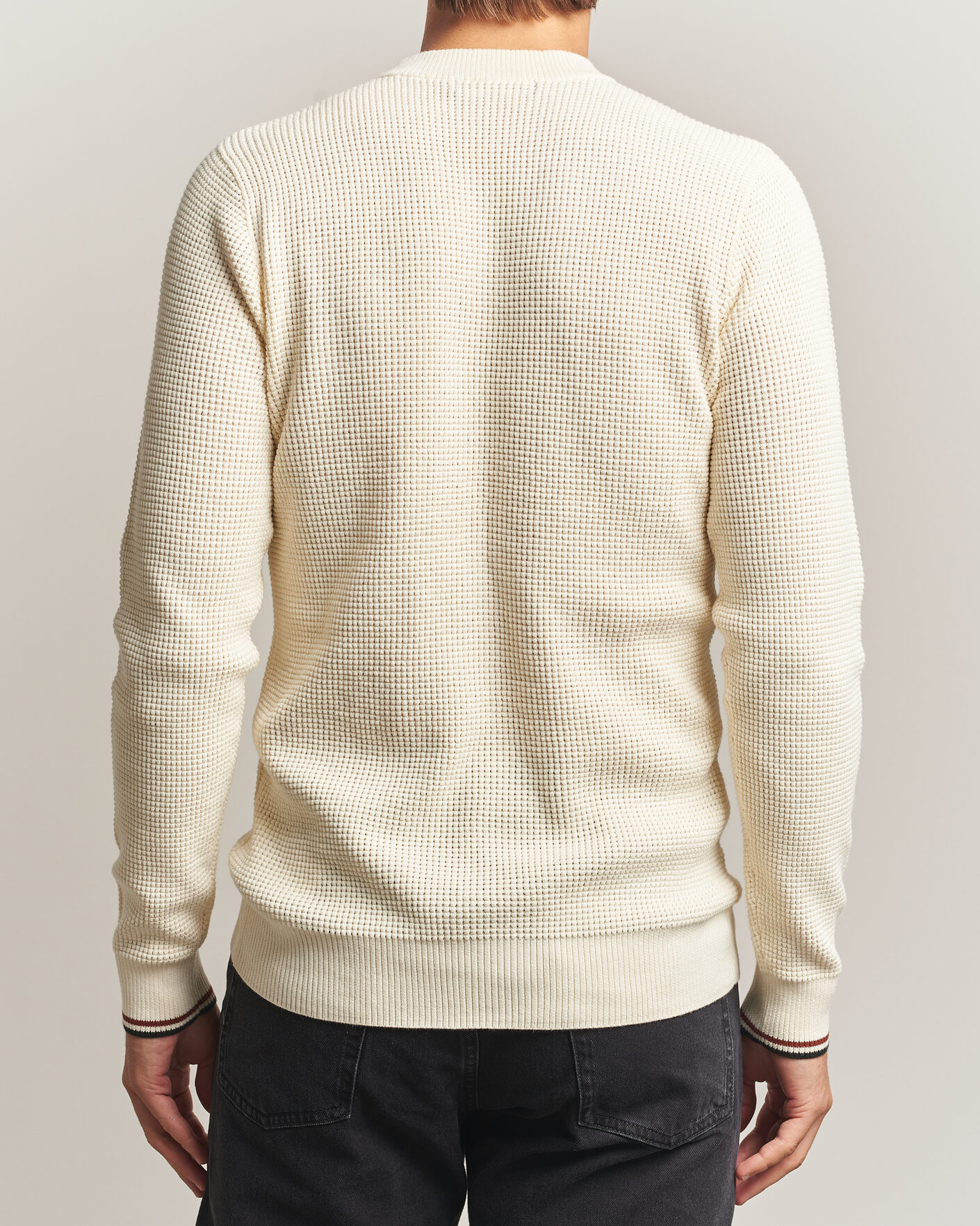 Uomini | Maglieria | Fred Perry | Waffle Stitch Jumper Ecru