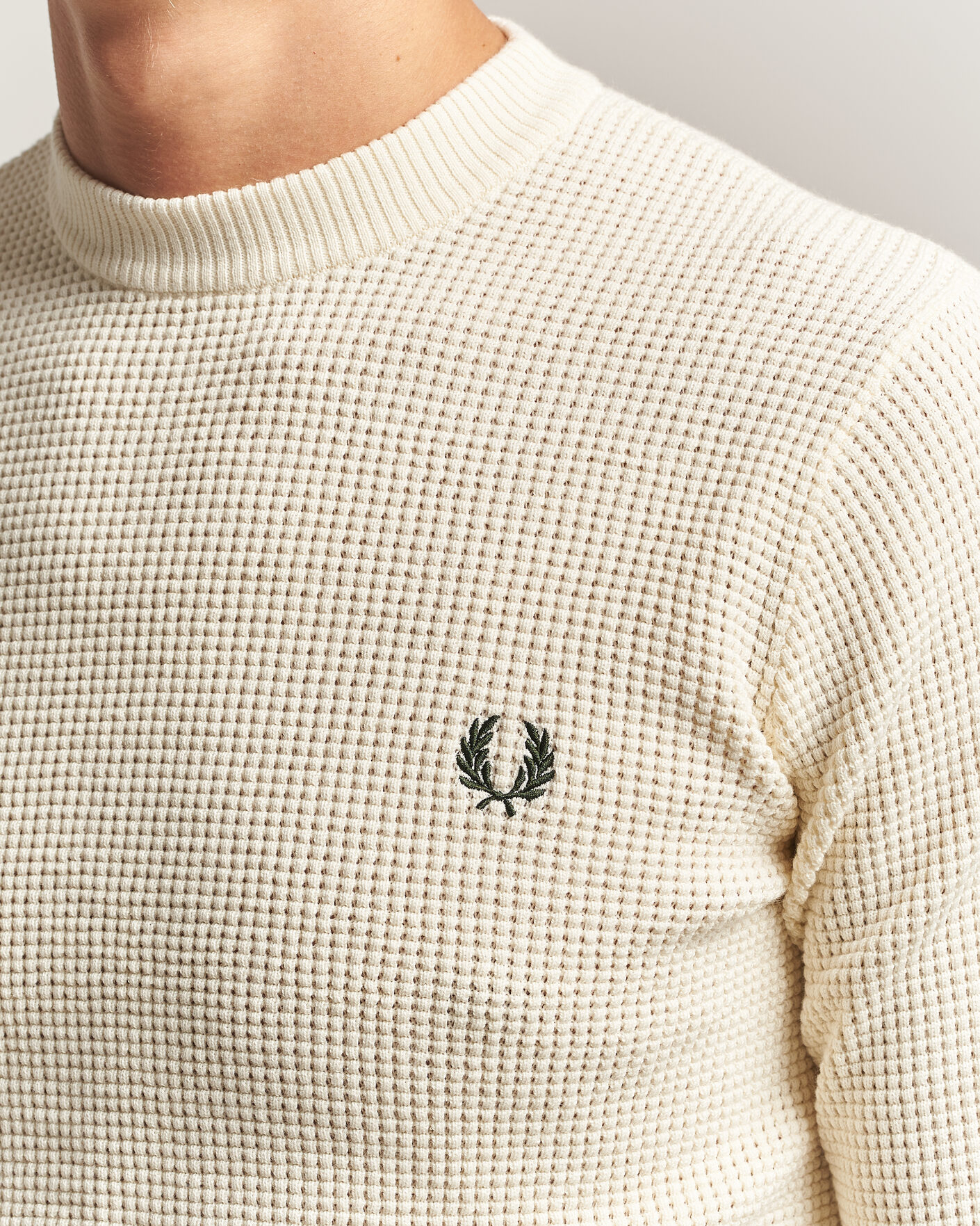 Uomini | Maglieria | Fred Perry | Waffle Stitch Jumper Ecru