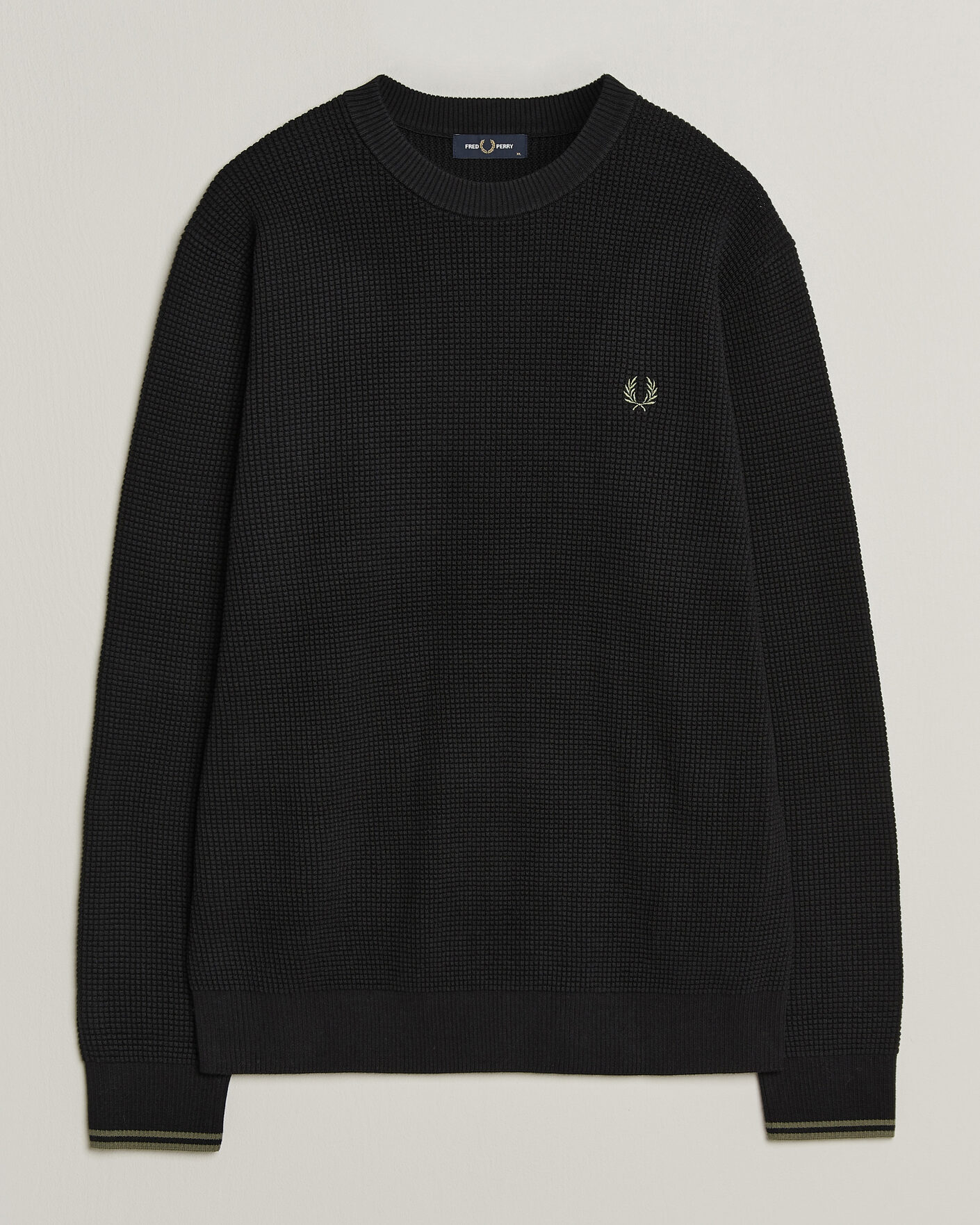 Uomini | Maglieria | Fred Perry | Waffle Stitch Jumper Black