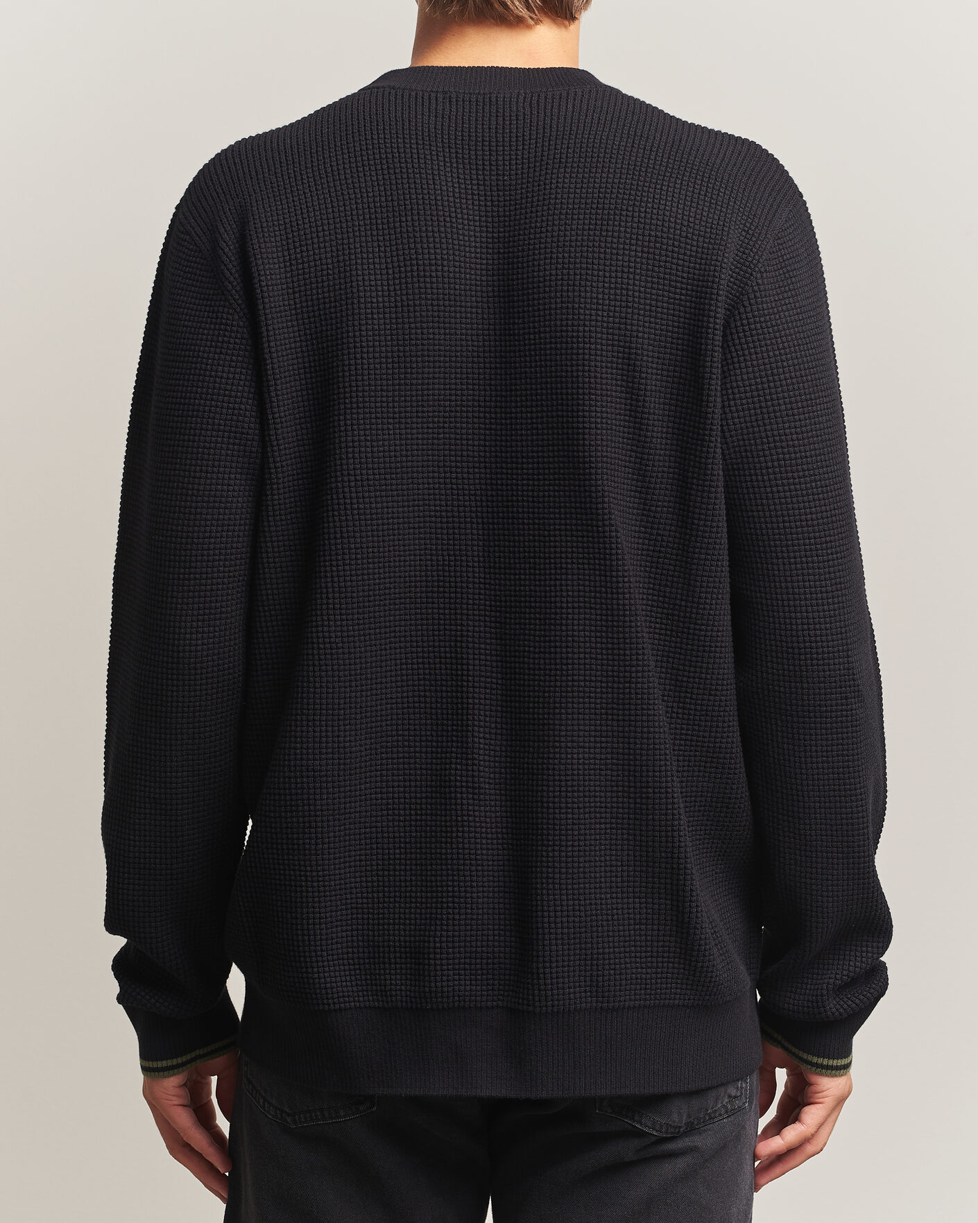 Uomini | Maglieria | Fred Perry | Waffle Stitch Jumper Black