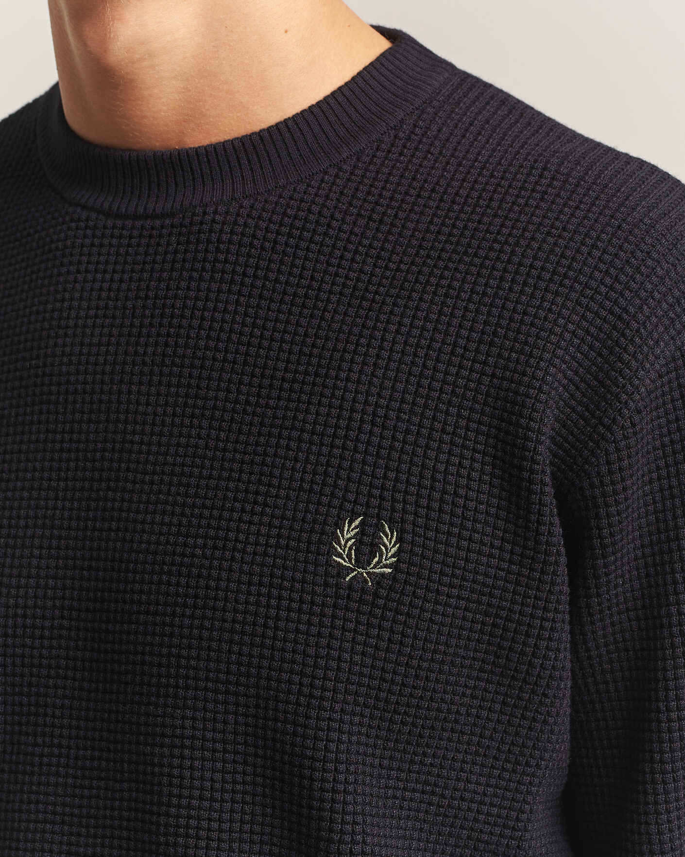 Uomini | Maglieria | Fred Perry | Waffle Stitch Jumper Black