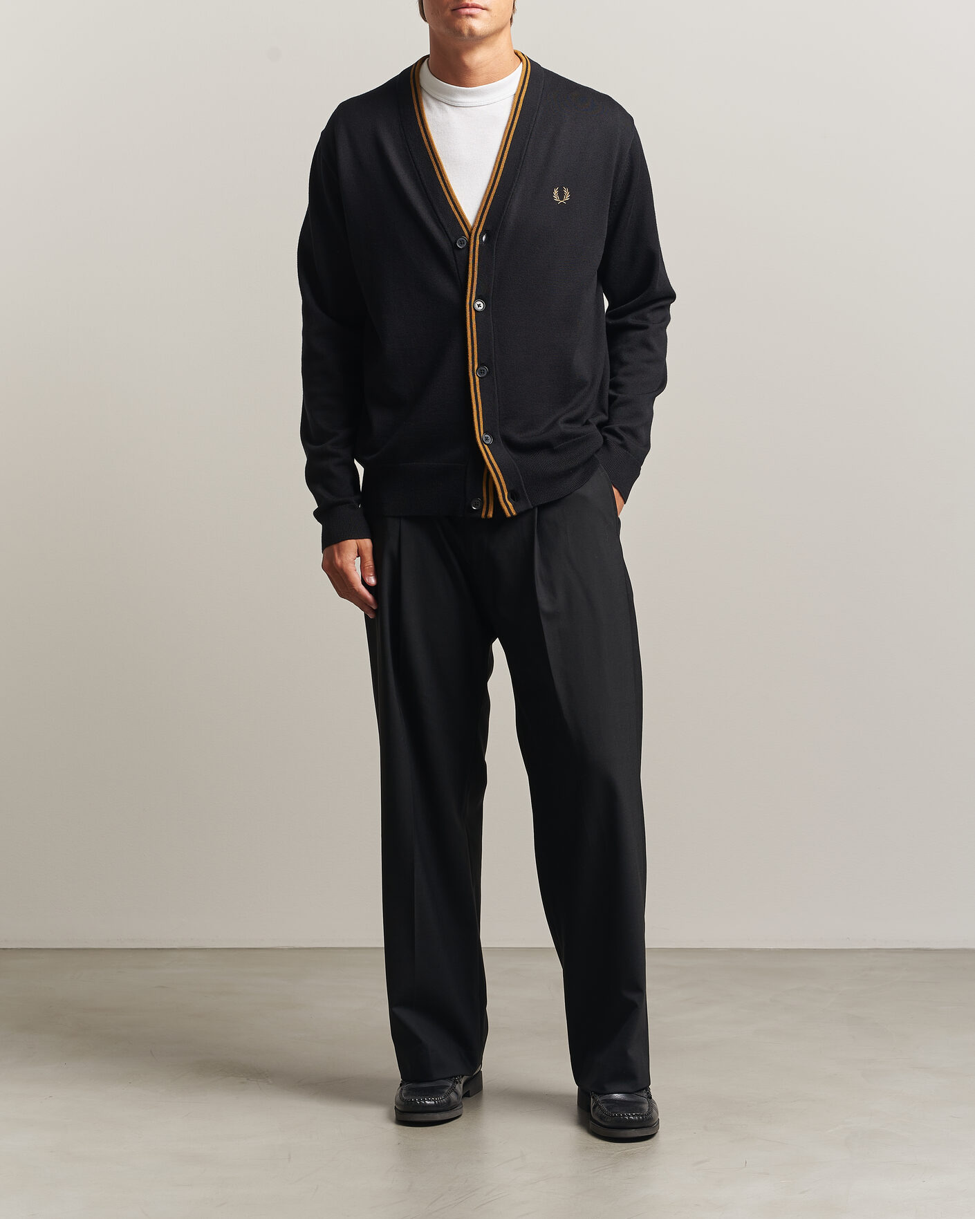 Uomini | Maglieria | Fred Perry | Classic Knitted Cardigan Black