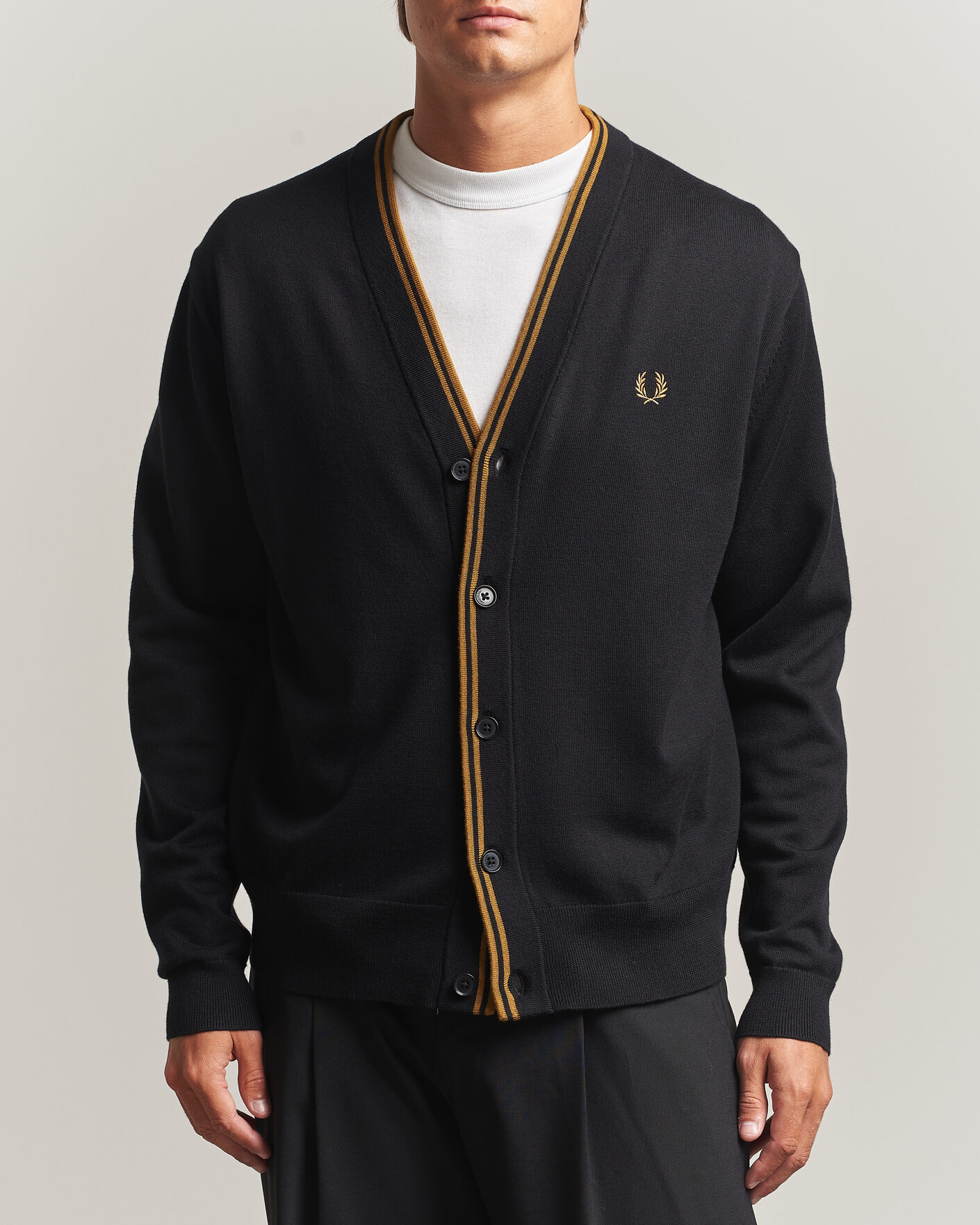 Uomini | Maglieria | Fred Perry | Classic Knitted Cardigan Black