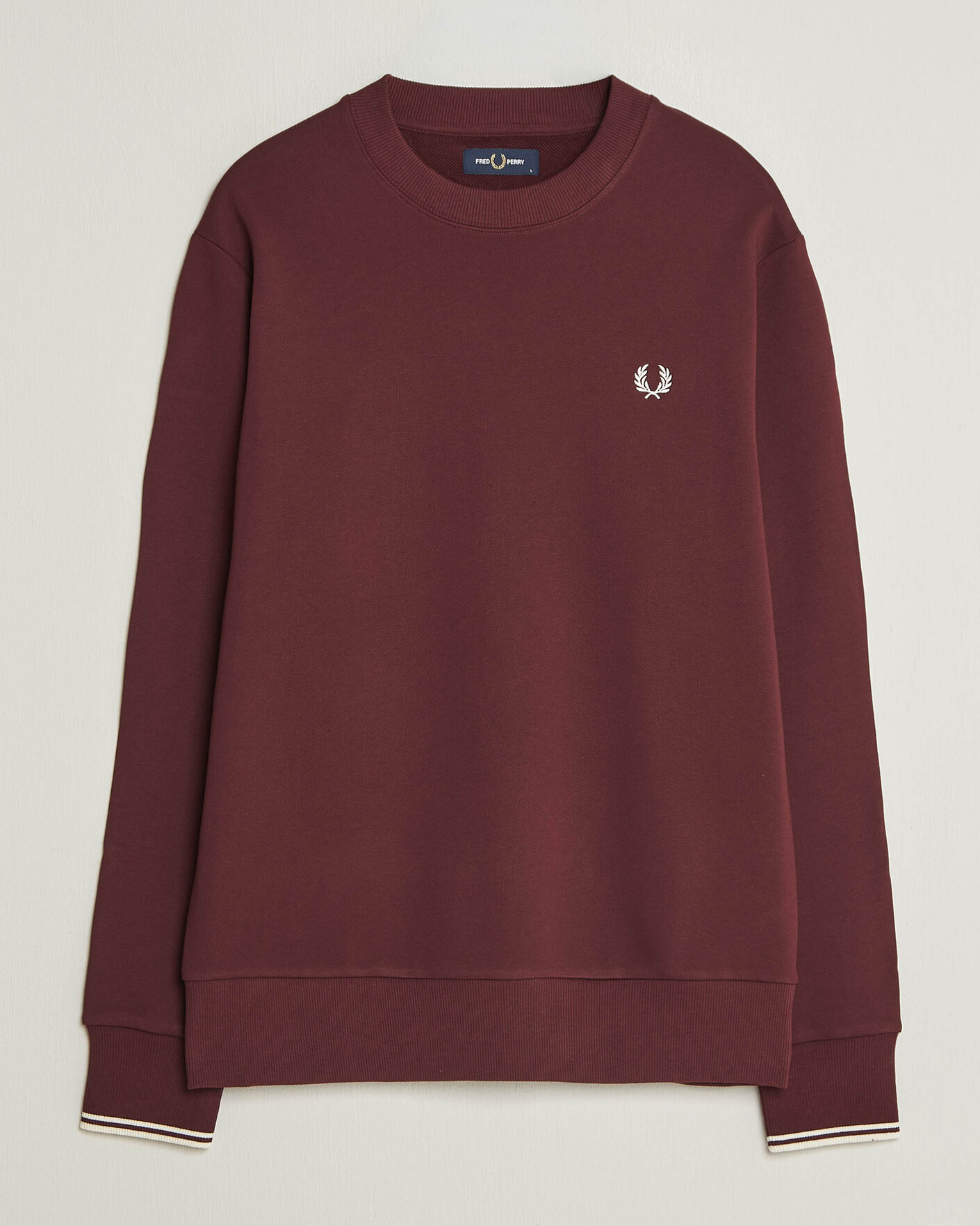 Uomini | Maglieria | Fred Perry | Crew Neck Sweatshirt Oxblood