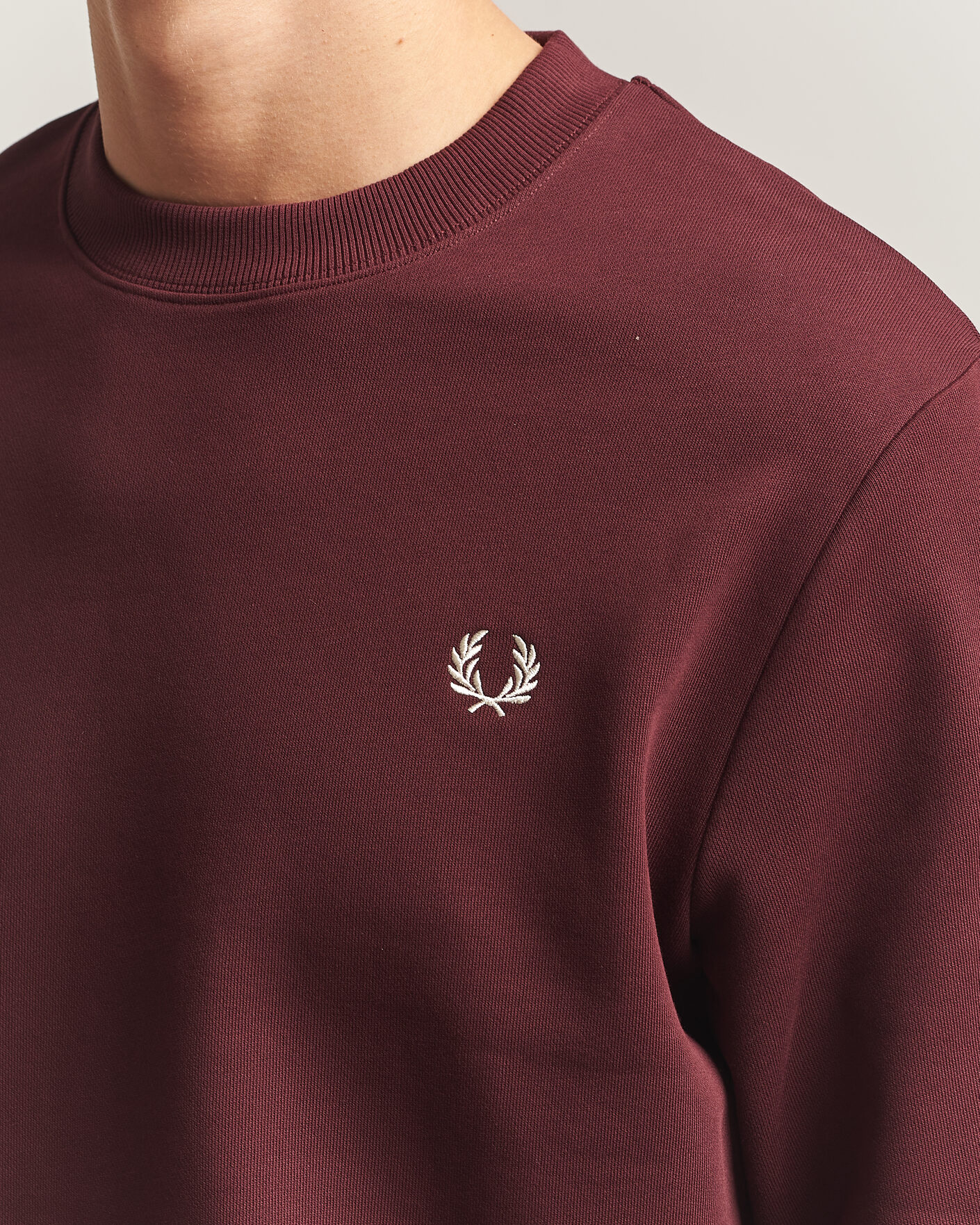 Uomini | Maglieria | Fred Perry | Crew Neck Sweatshirt Oxblood