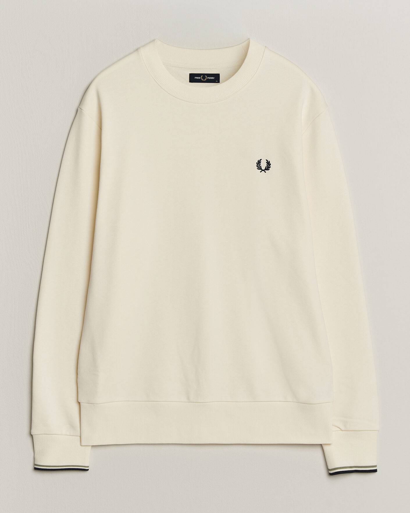 Uomini | Maglieria | Fred Perry | Crew Neck Sweatshirt Ecru