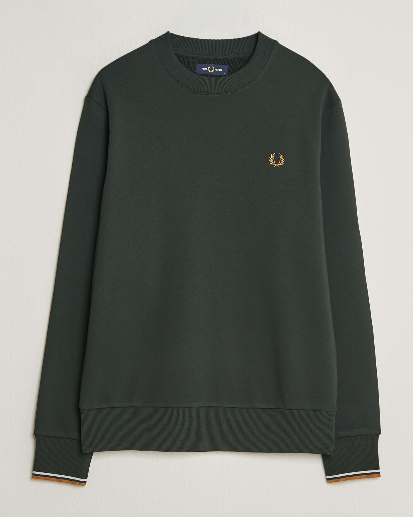 Uomini | Maglieria | Fred Perry | Crew Neck Sweatshirt Night Green