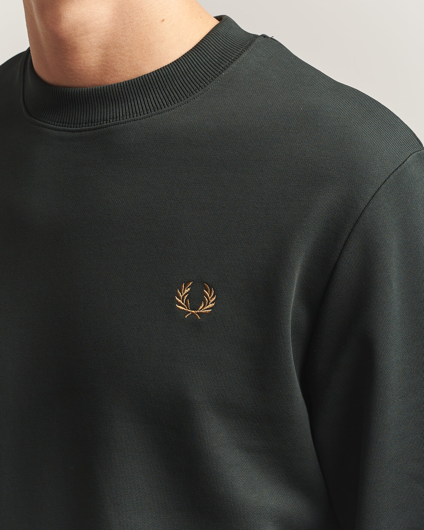 Uomini | Maglieria | Fred Perry | Crew Neck Sweatshirt Night Green