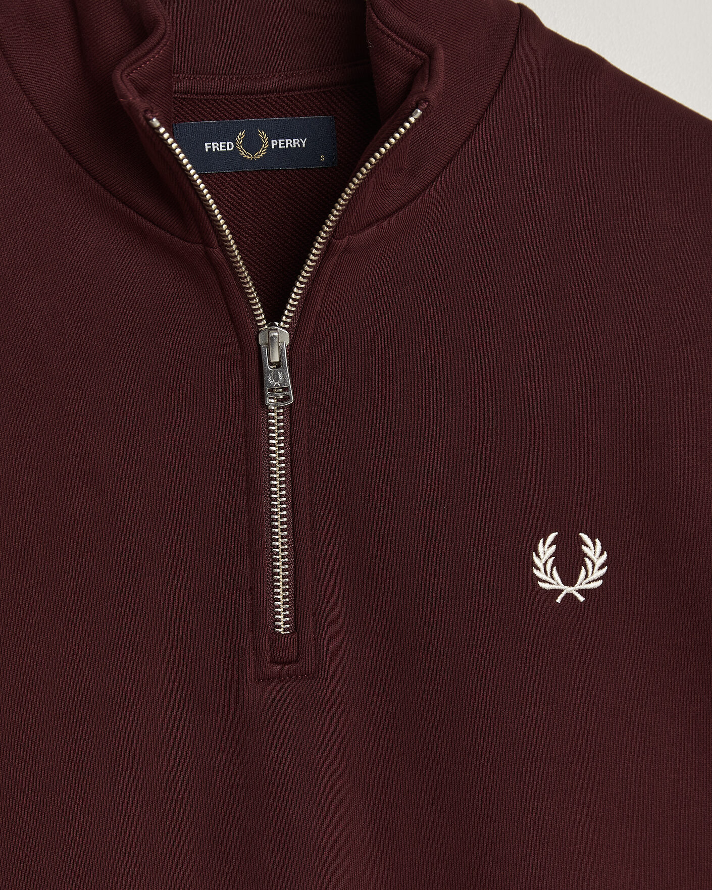 Uomini | Maglieria | Fred Perry | Half Zip Sweatshirt Oxblood