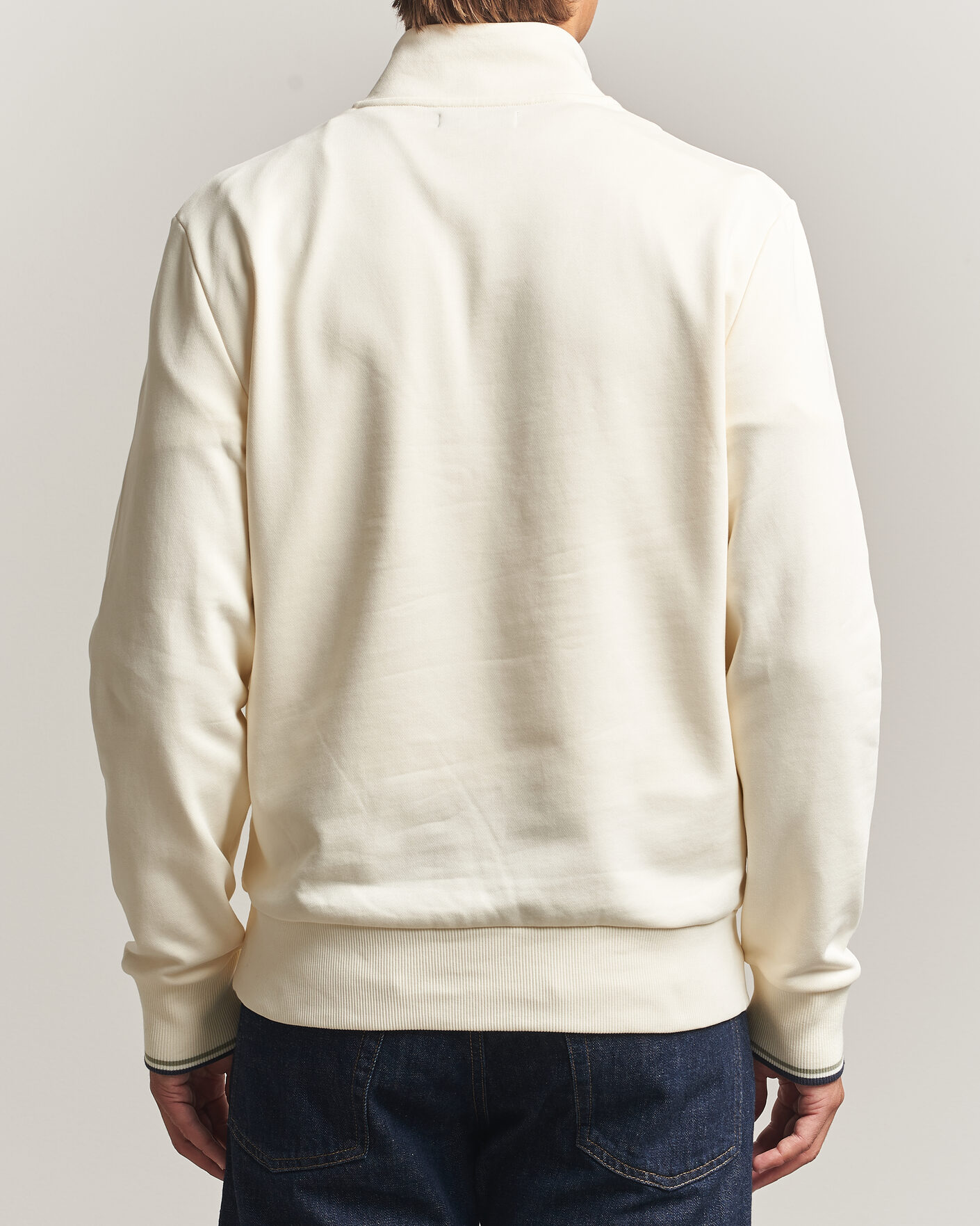 Uomini | Maglieria | Fred Perry | Half Zip Sweatshirt Ecru