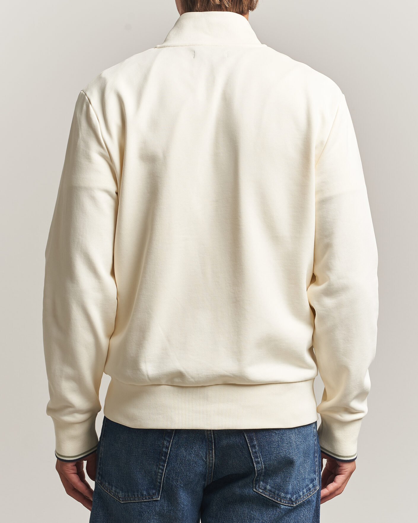 Uomini | Maglieria | Fred Perry | Full Zip Sweatshirt Ecru