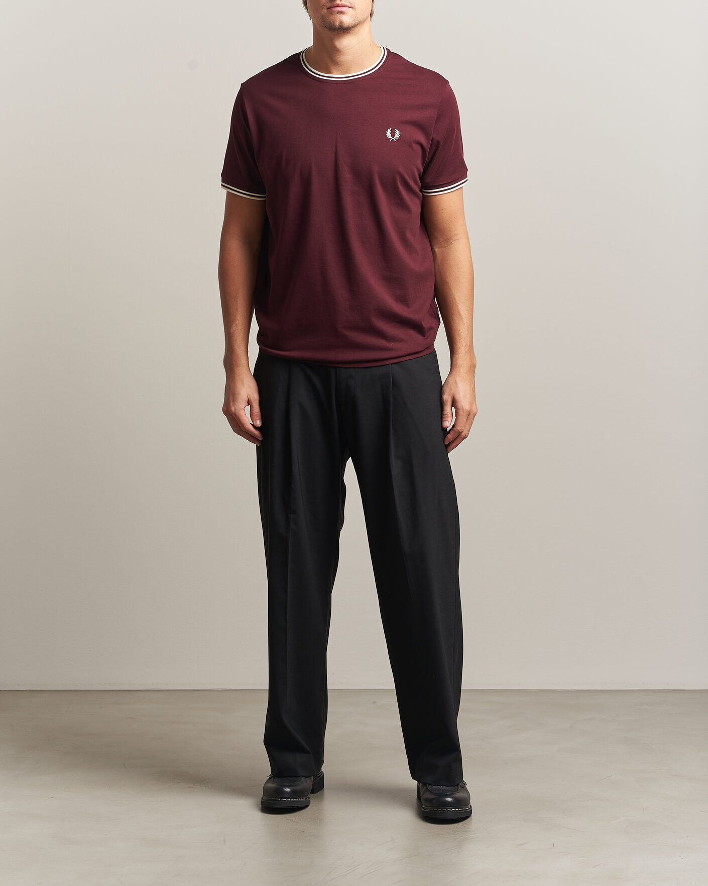 Uomini | T-shirt | Fred Perry | Twin Tipped T-Shirt Oxblood