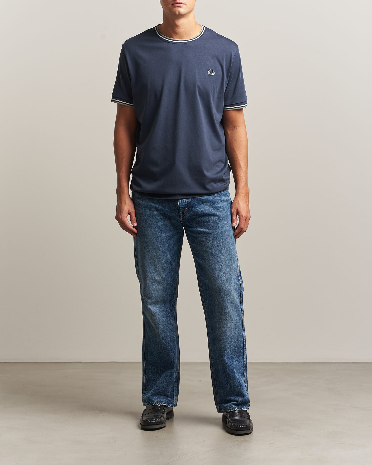 Uomini | T-shirt | Fred Perry | Twin Tipped T-Shirt Dark Airforce