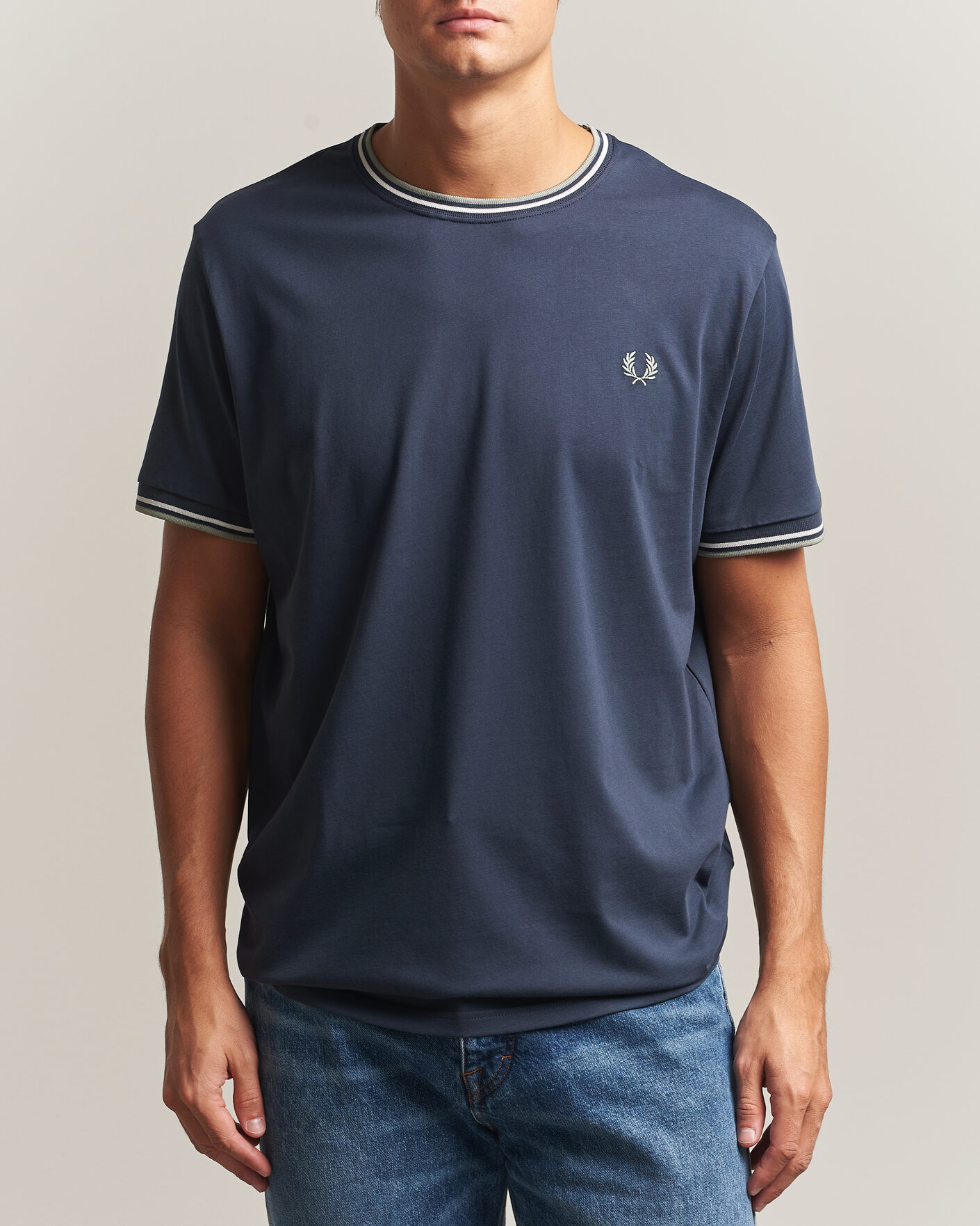 Uomini | T-shirt | Fred Perry | Twin Tipped T-Shirt Dark Airforce