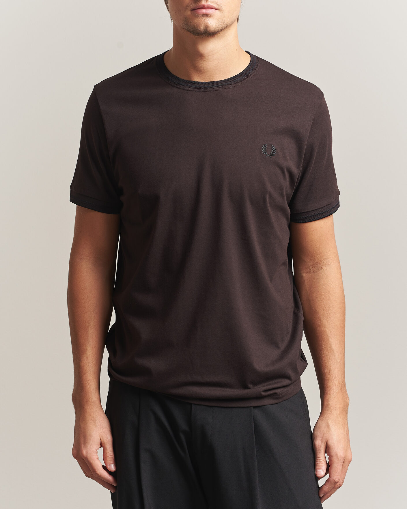 Uomini | T-shirt | Fred Perry | Twin Tipped T-Shirt Rich Brown