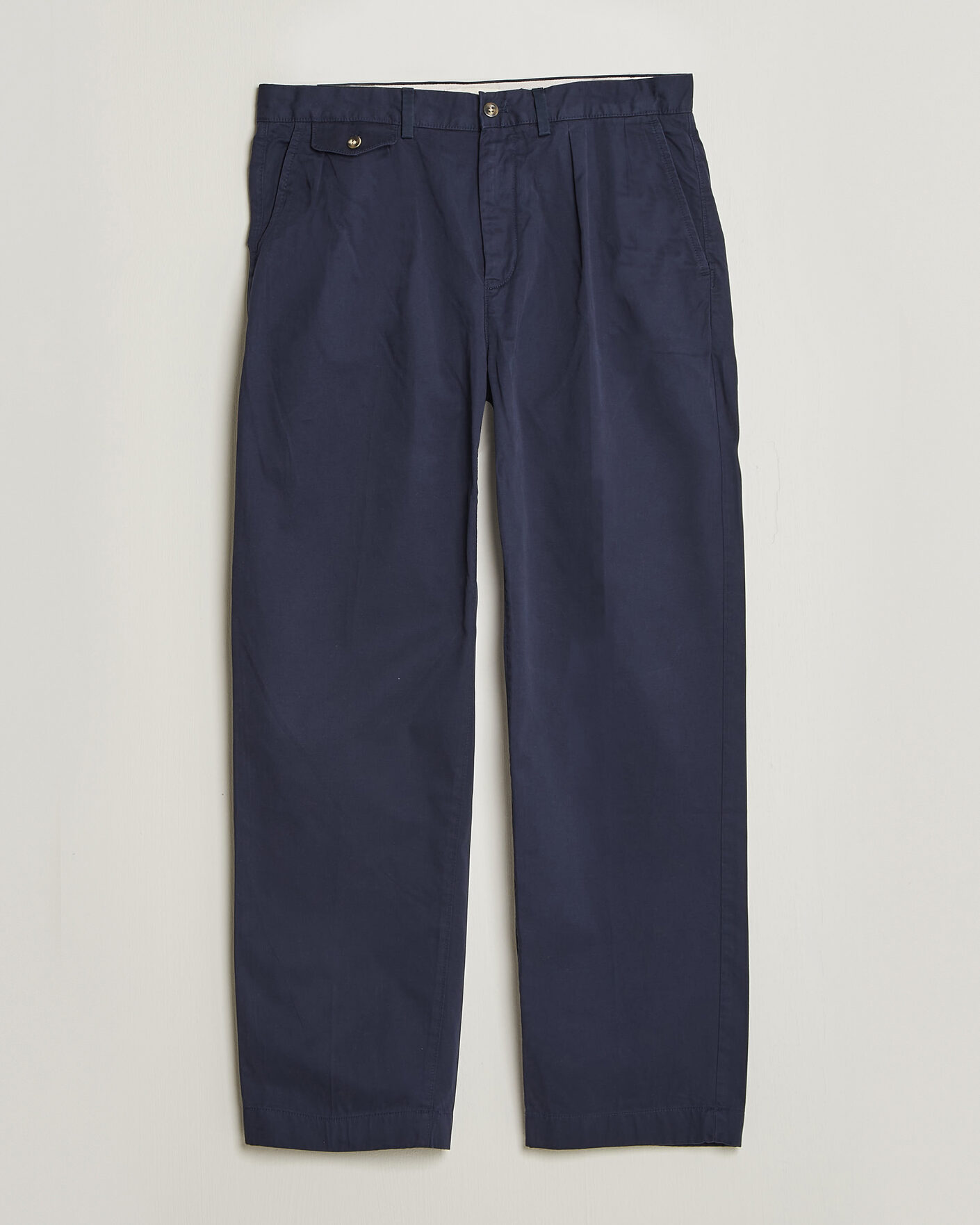 Uomini | Pantaloni | Gant | Relaxed Fit Pleated Cotton Twill Pants Evening Blue