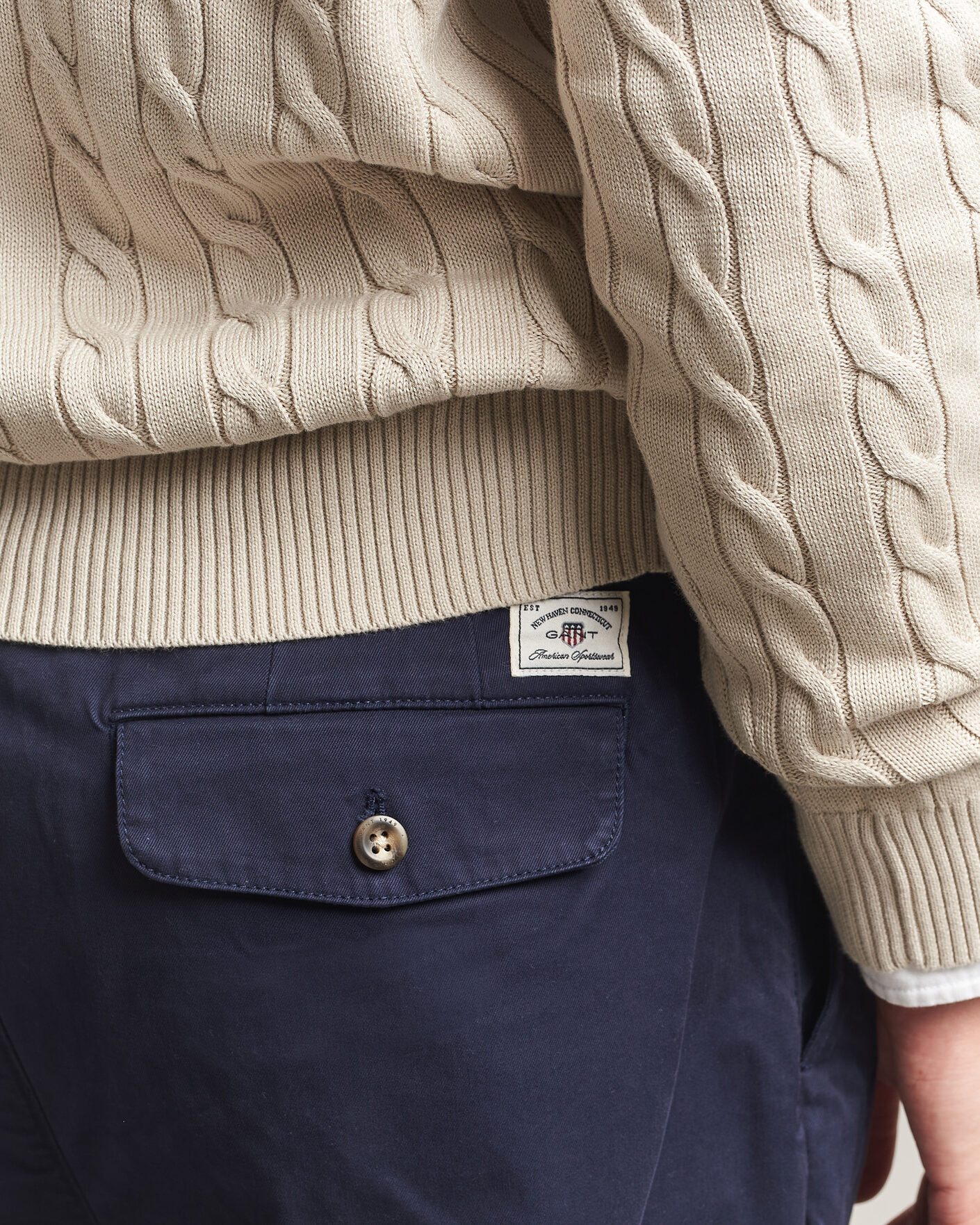 Uomini | Pantaloni | Gant | Relaxed Fit Pleated Cotton Twill Pants Evening Blue
