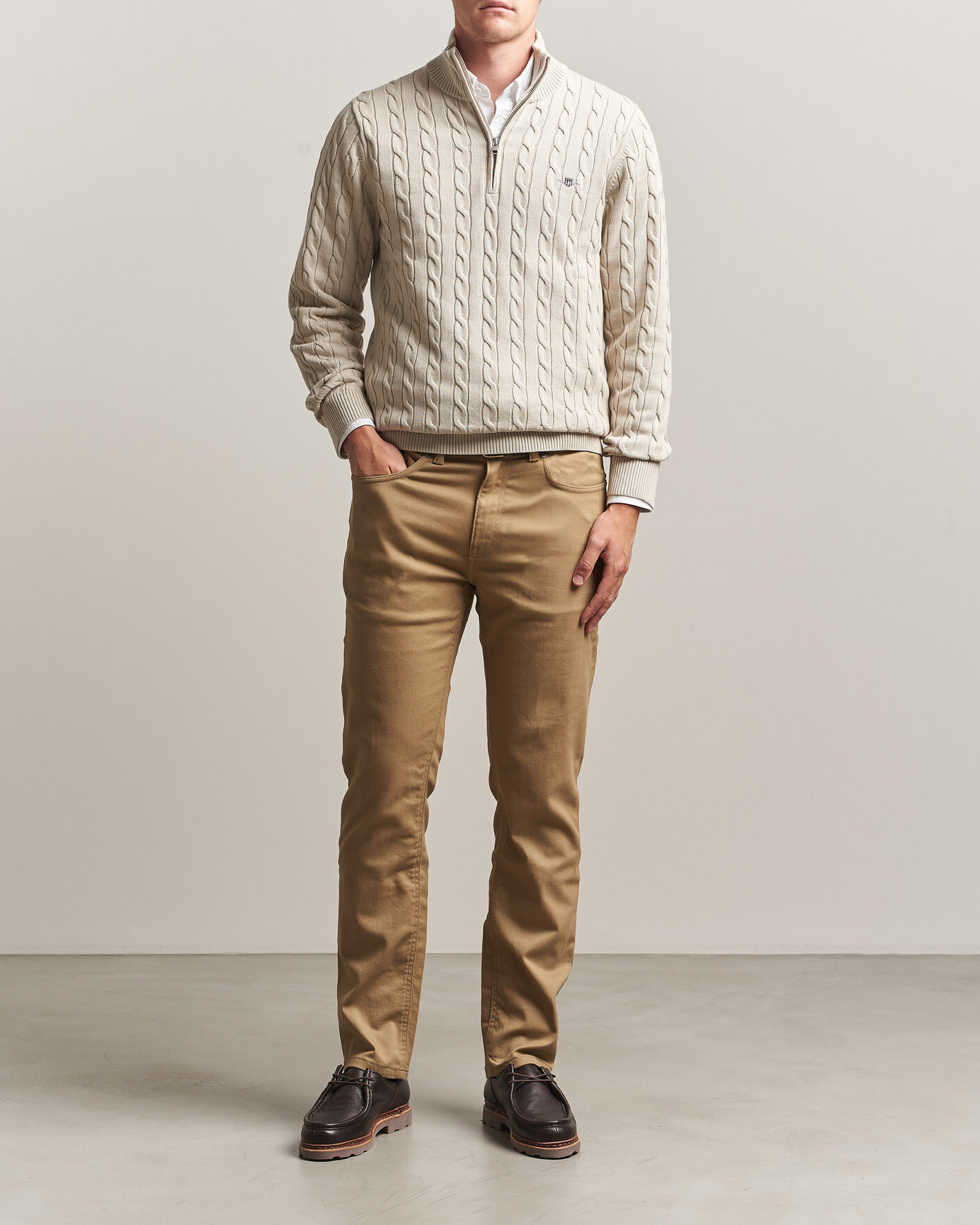 Uomini | Pantaloni | Gant | Regular Fit Soft Twill 5-Pocket Pants Light Taupe