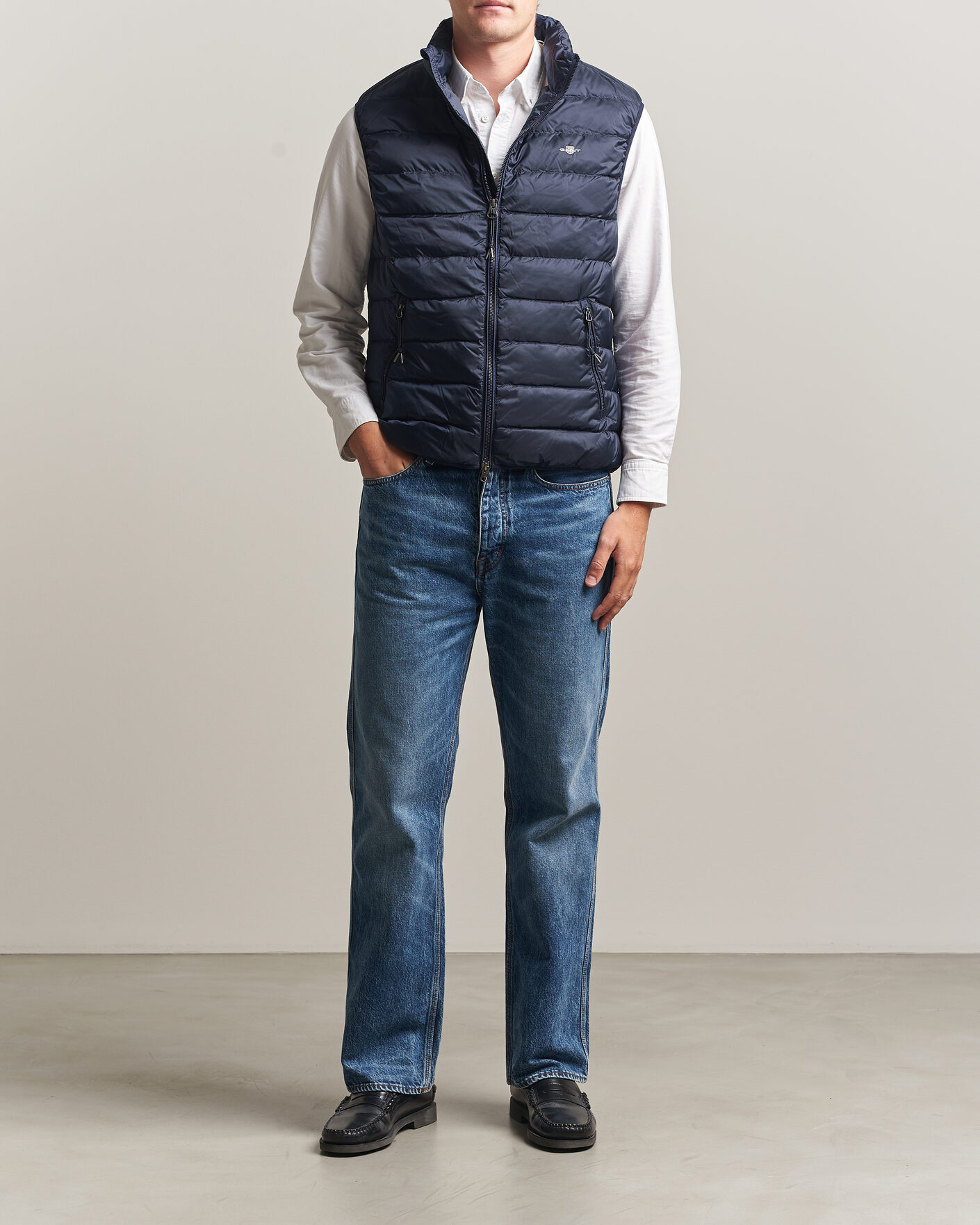 Uomini | Gilet | Gant | Light Down Vest Evening Blue