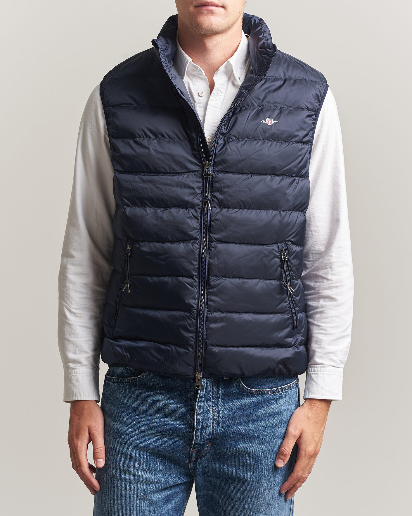 Uomini | Gilet | Gant | Light Down Vest Evening Blue