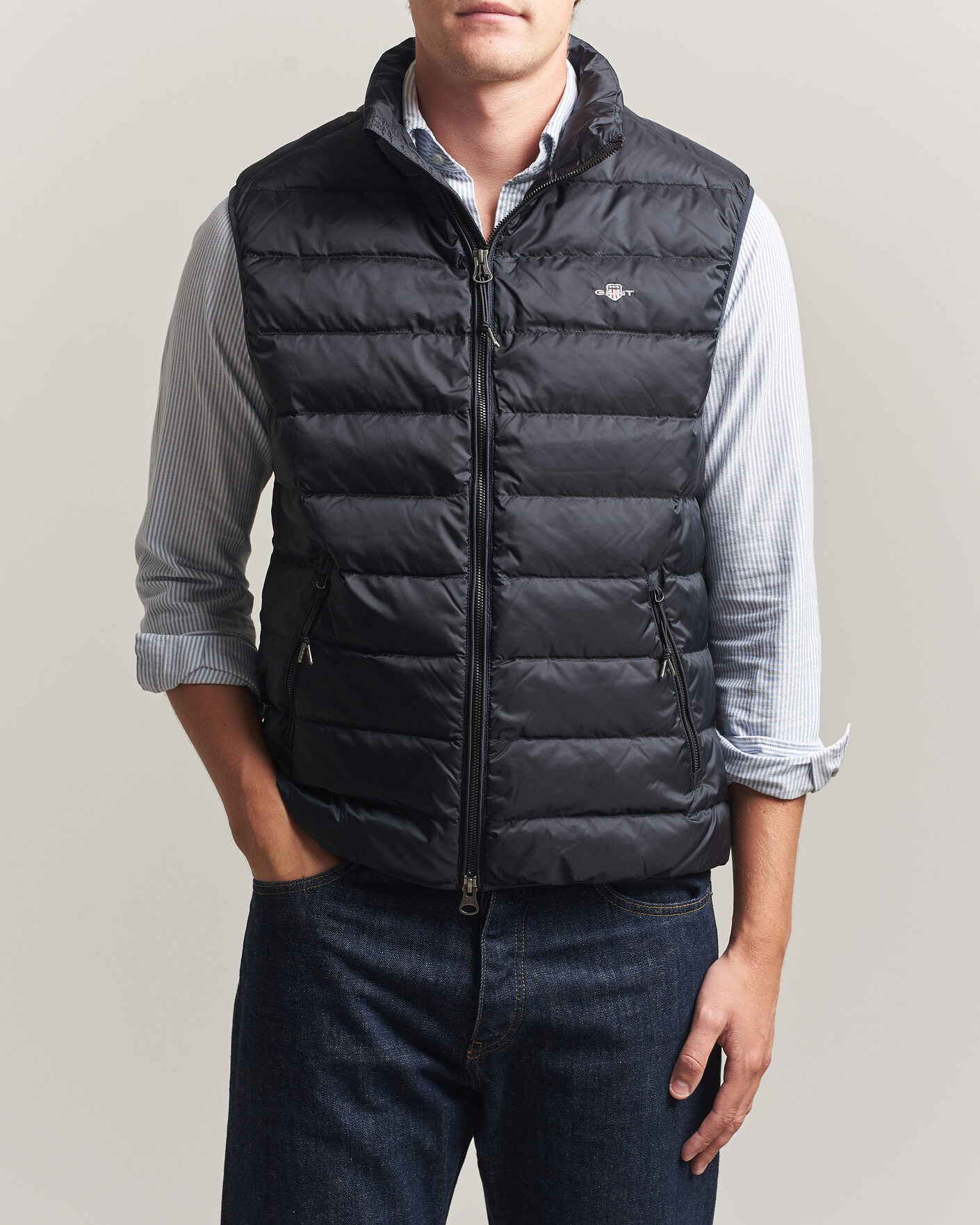 Uomini | Gilet | Gant | Light Down Vest Black