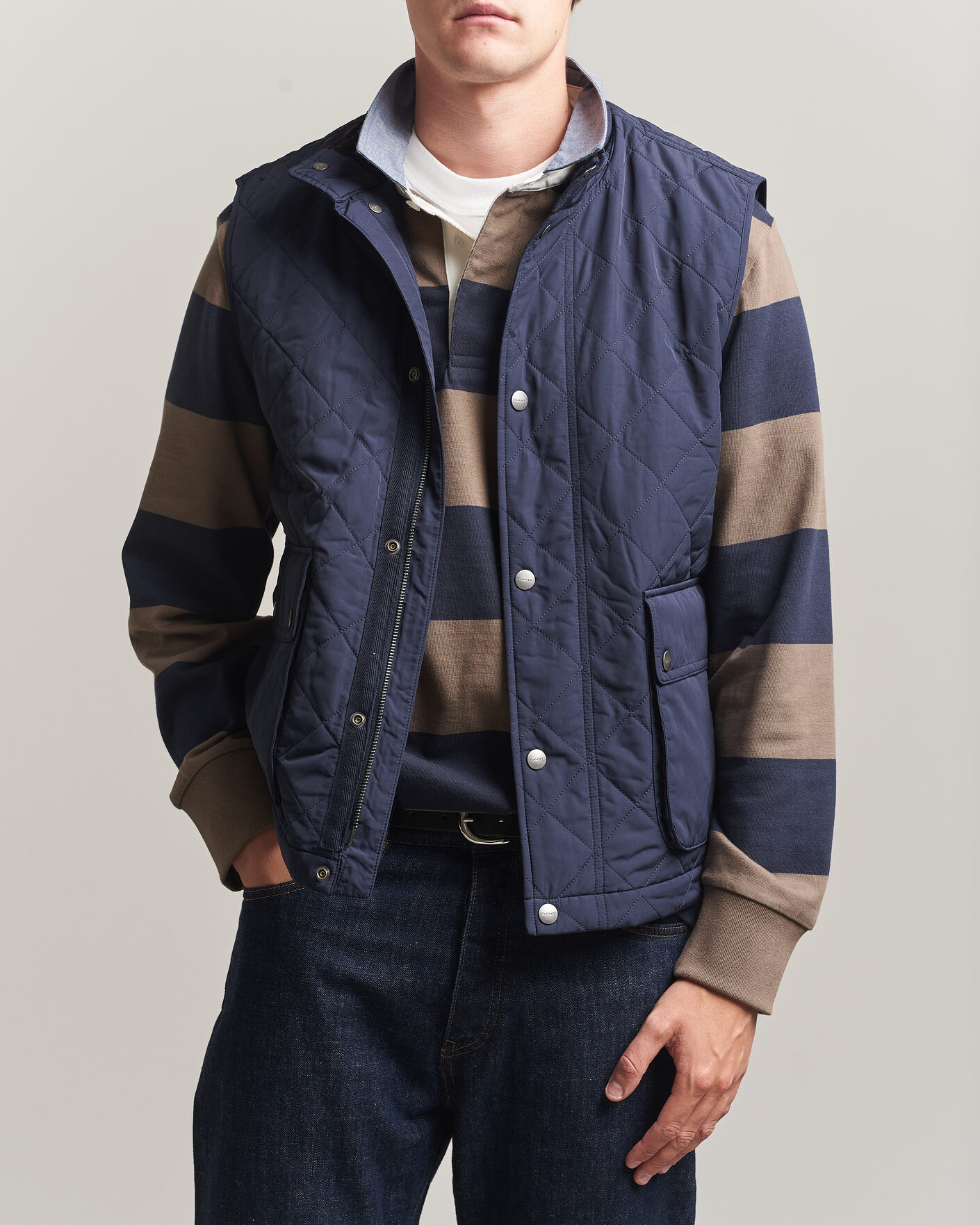 Uomini | Gilet | Gant | Classic Quilted Vest Evening Blue