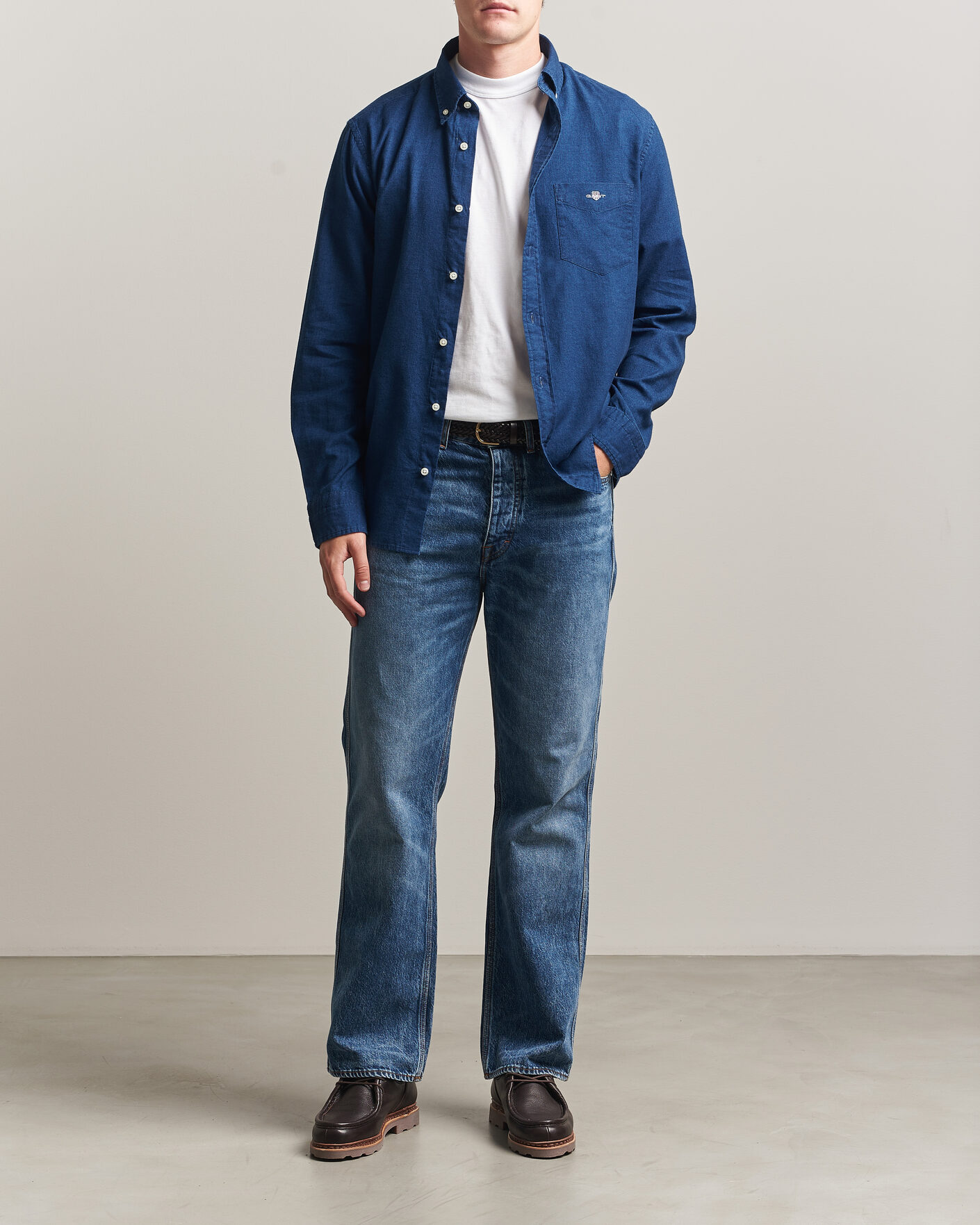 Uomini | Camicie | Gant | Regular Fit Indigo Oxford Shirt Dark Blue
