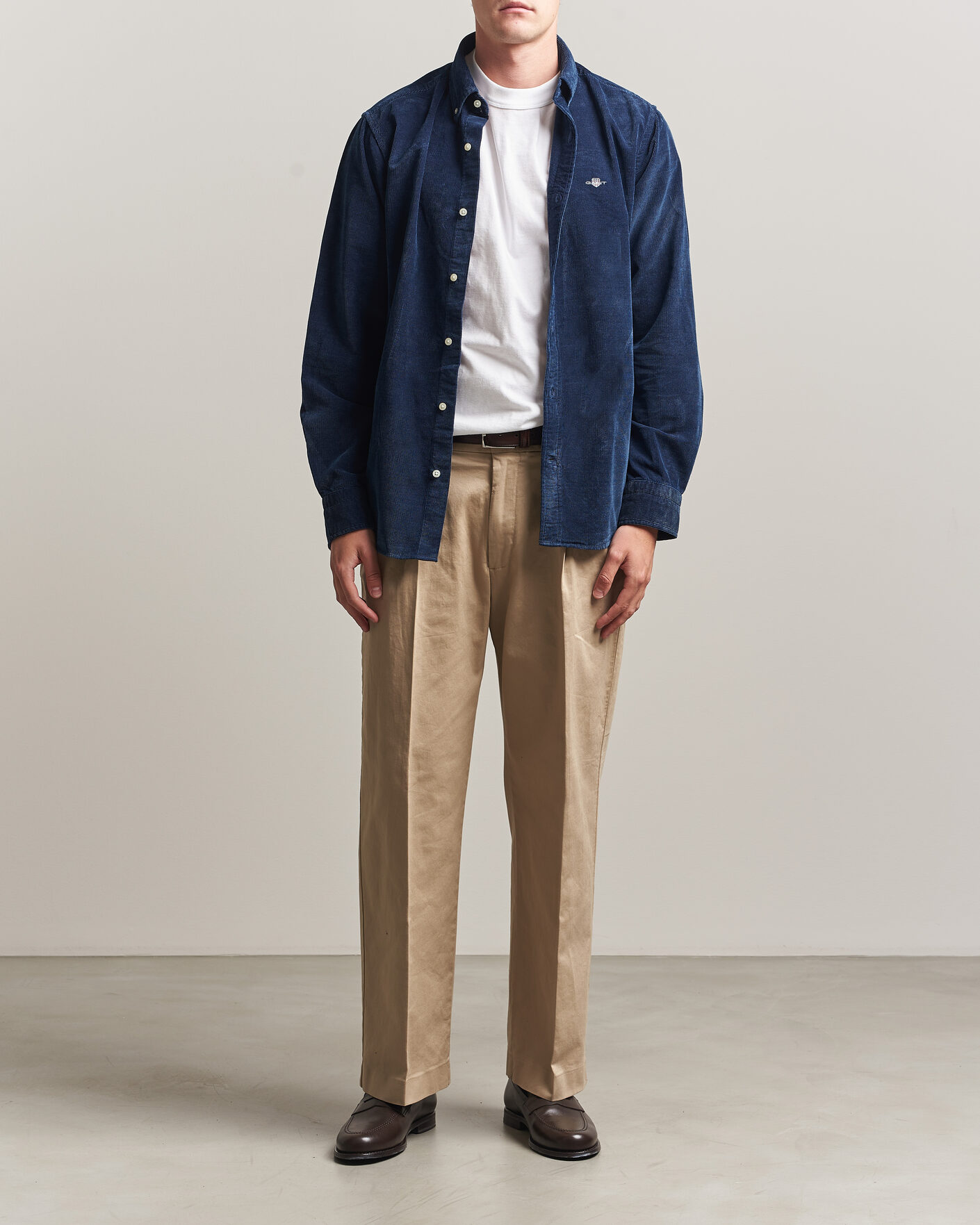 Uomini | Camicie | Gant | Indigo Corduroy Shirt Dark Blue