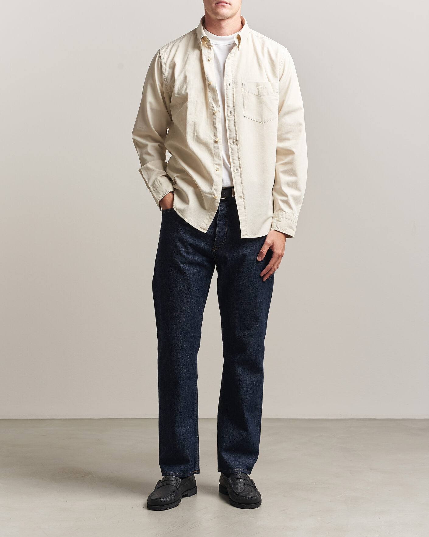 Uomini | Camicie | Gant | Regular Fit Garment Dyed Twill Shirt Sand