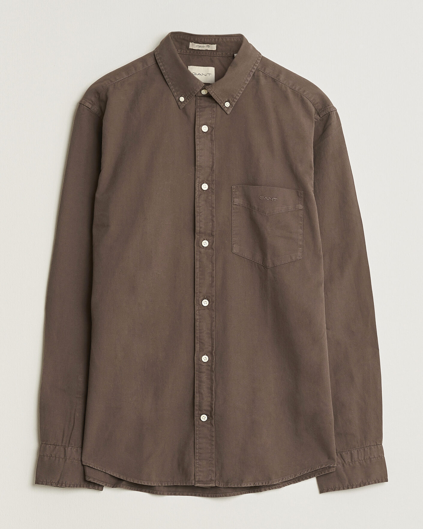 Uomini | Camicie | Gant | Regular Fit Garment Dyed Twill Shirt Shadow Brown