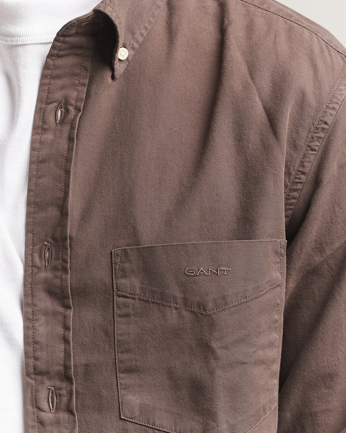 Uomini | Camicie | Gant | Regular Fit Garment Dyed Twill Shirt Shadow Brown