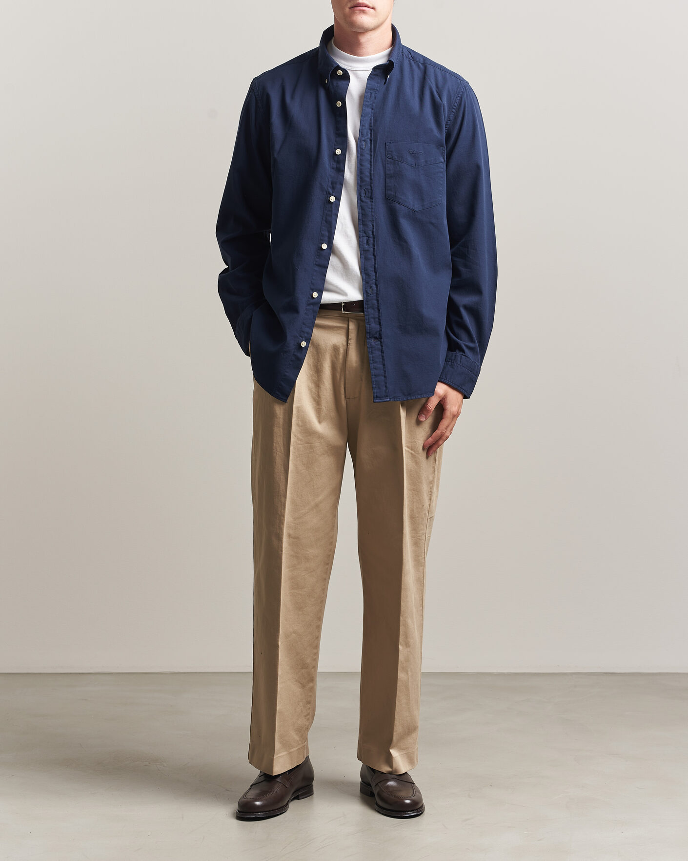 Uomini | Camicie | Gant | Regular Fit Garment Dyed Twill Shirt Evening Blue