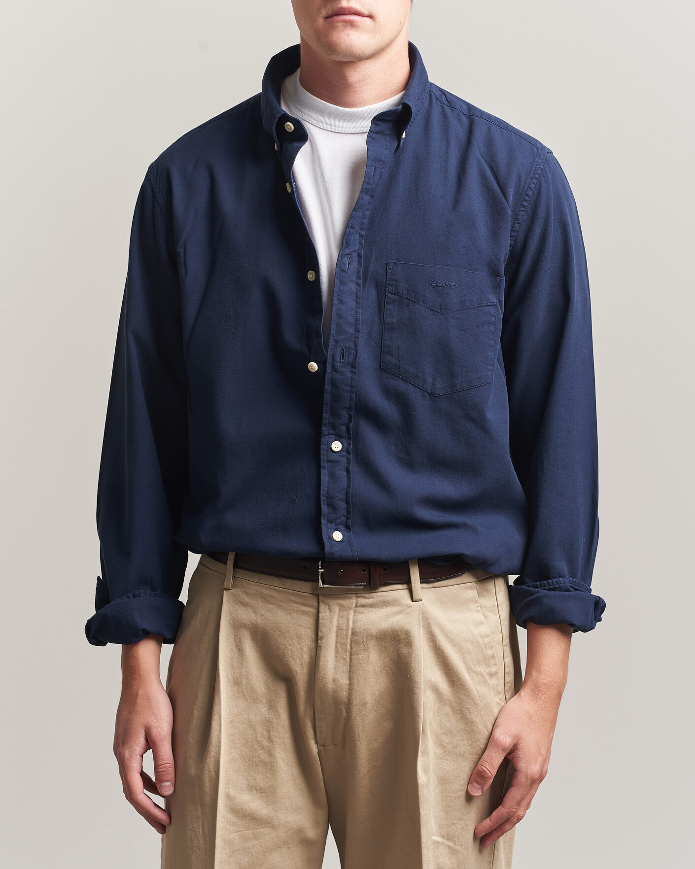 Uomini | Camicie | Gant | Regular Fit Garment Dyed Twill Shirt Evening Blue